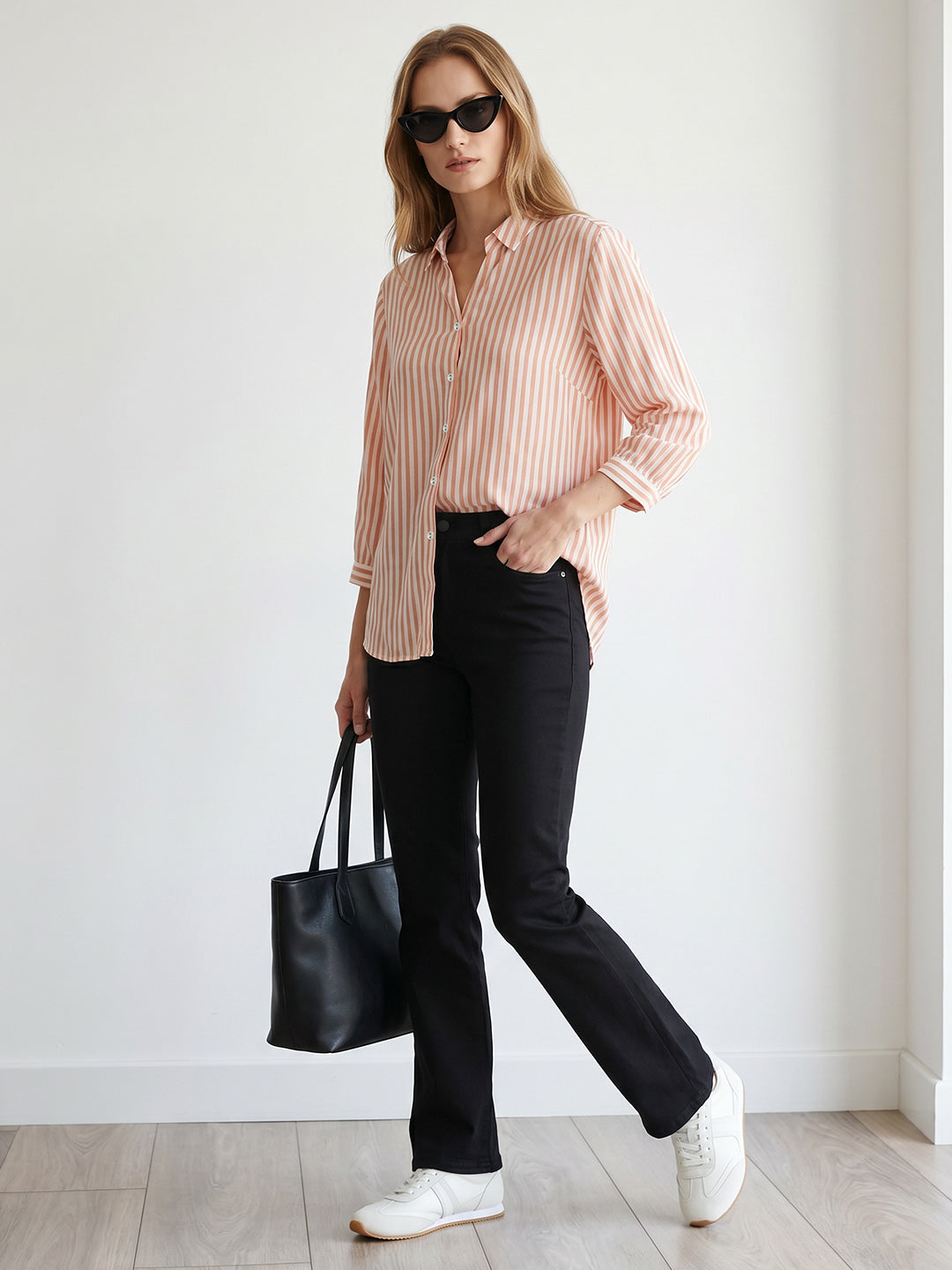 Women White/Brick Shirt