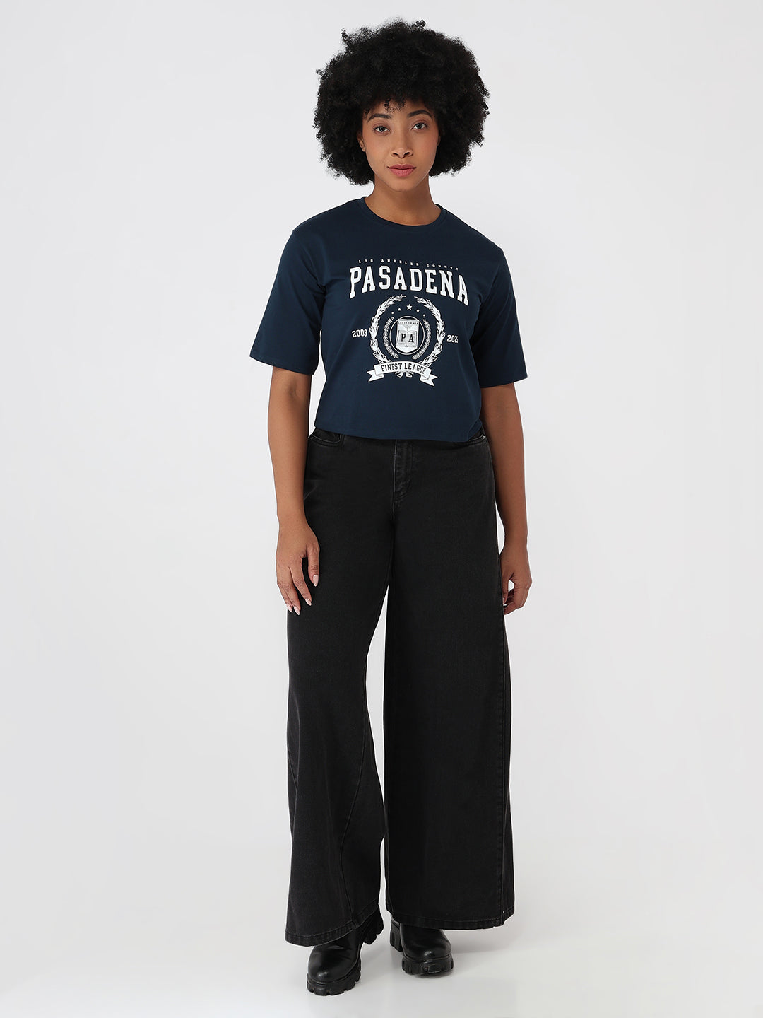 Women Airforce Graphic Crop Tees