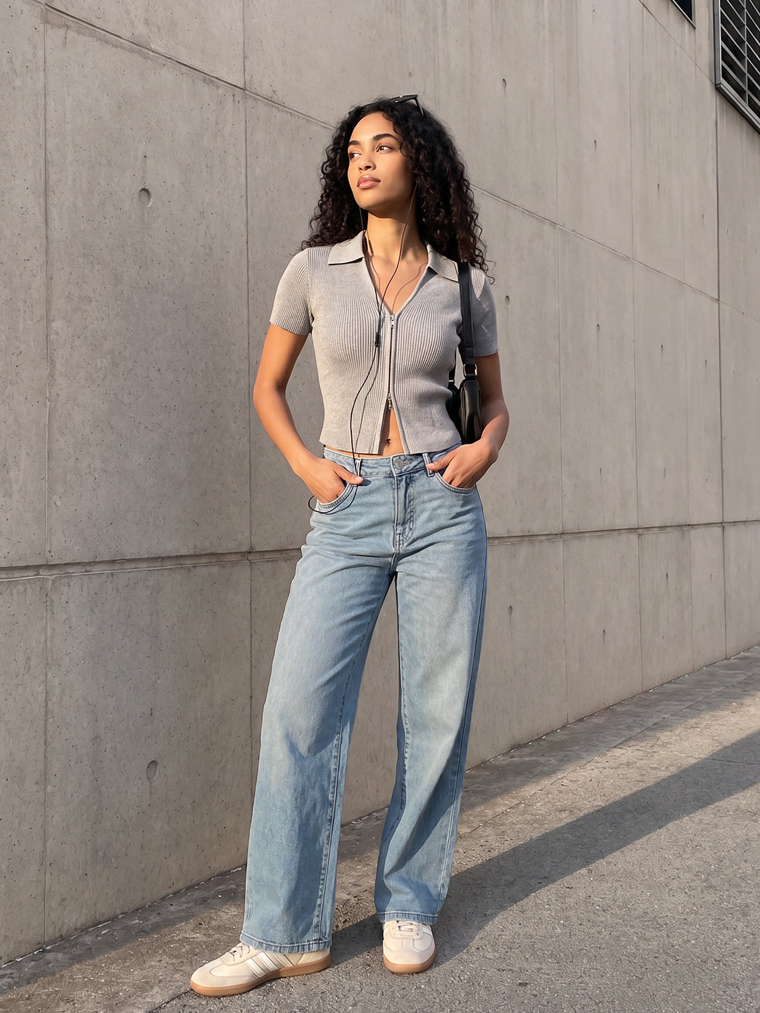 Light Blue High-Rise Wide Leg Jeans