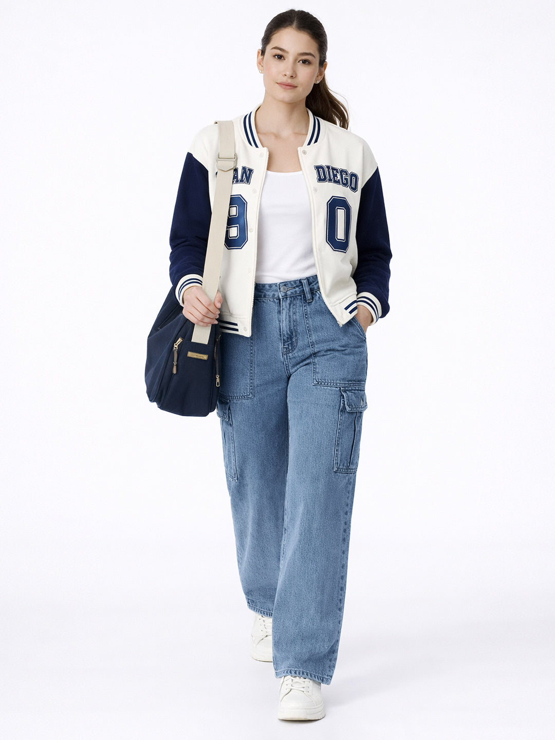 Women Blue Mid-Rise Cargo