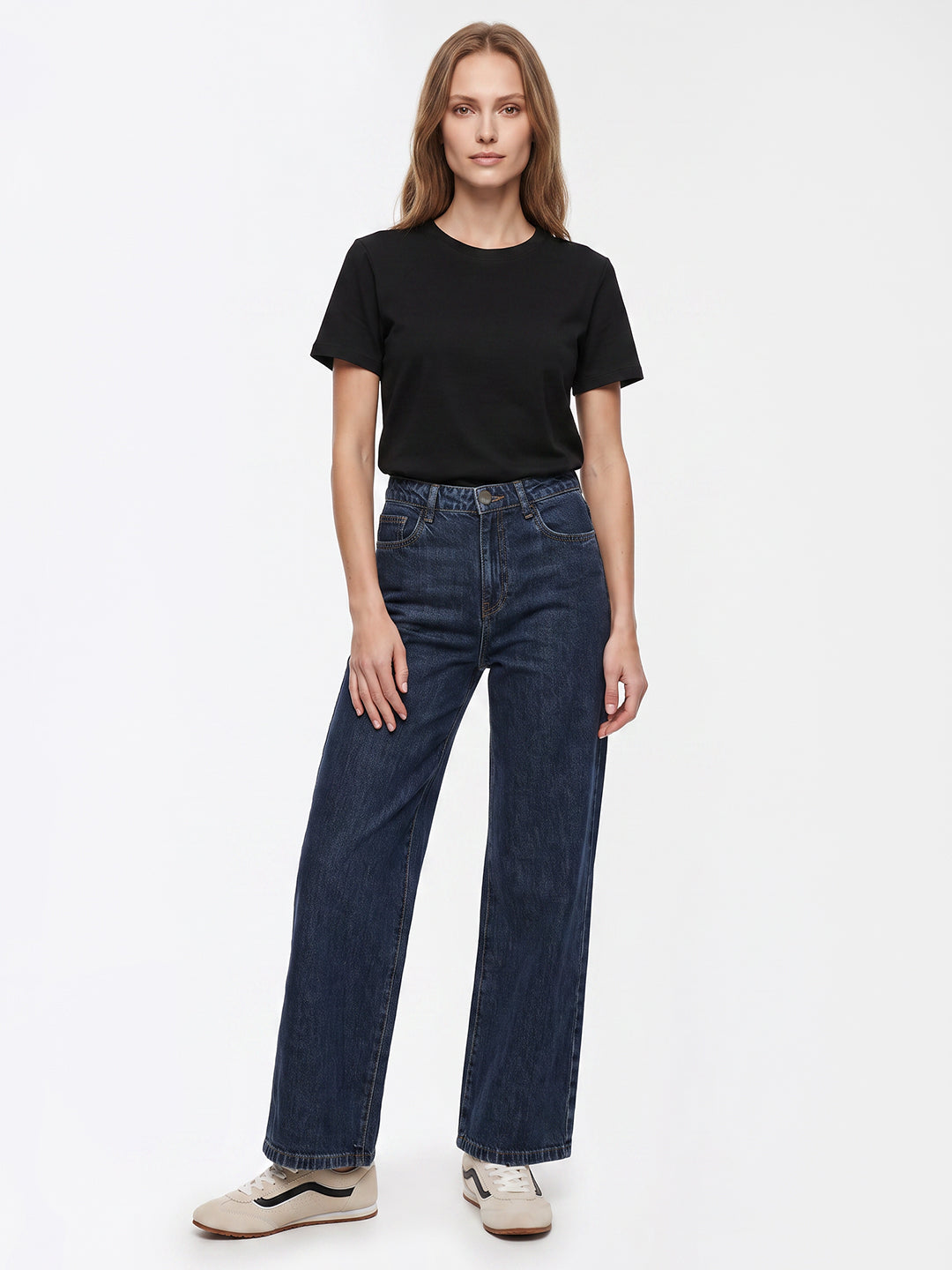 Women Blue High-Rise Culottes