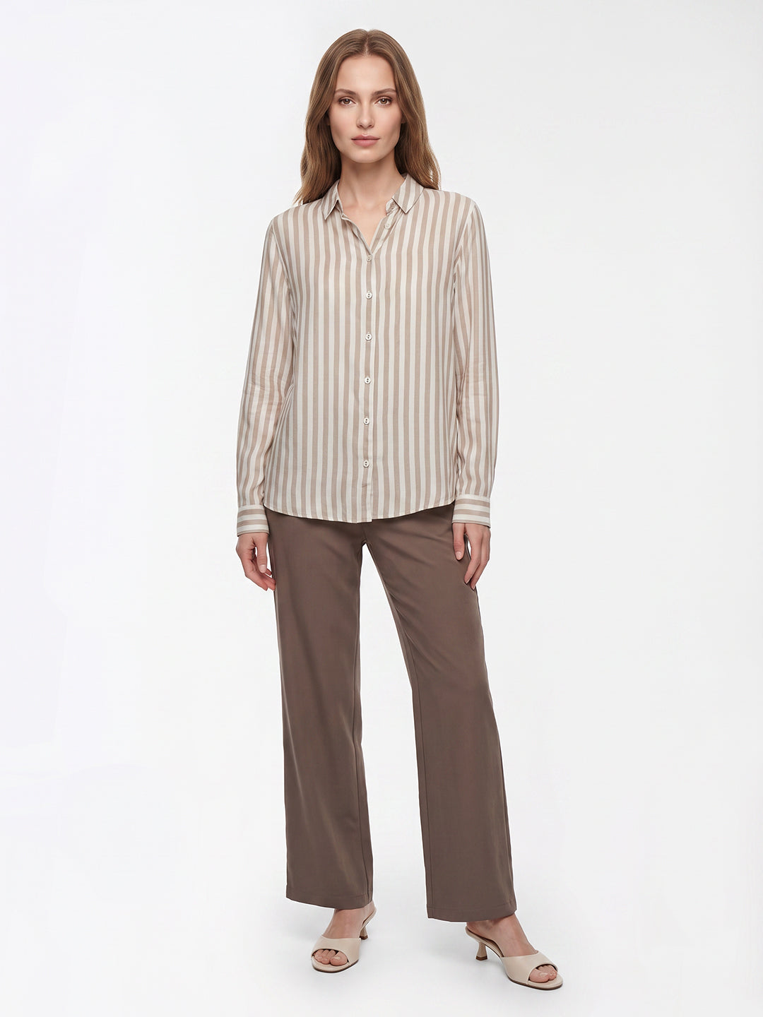 Women Beige/White Shirt