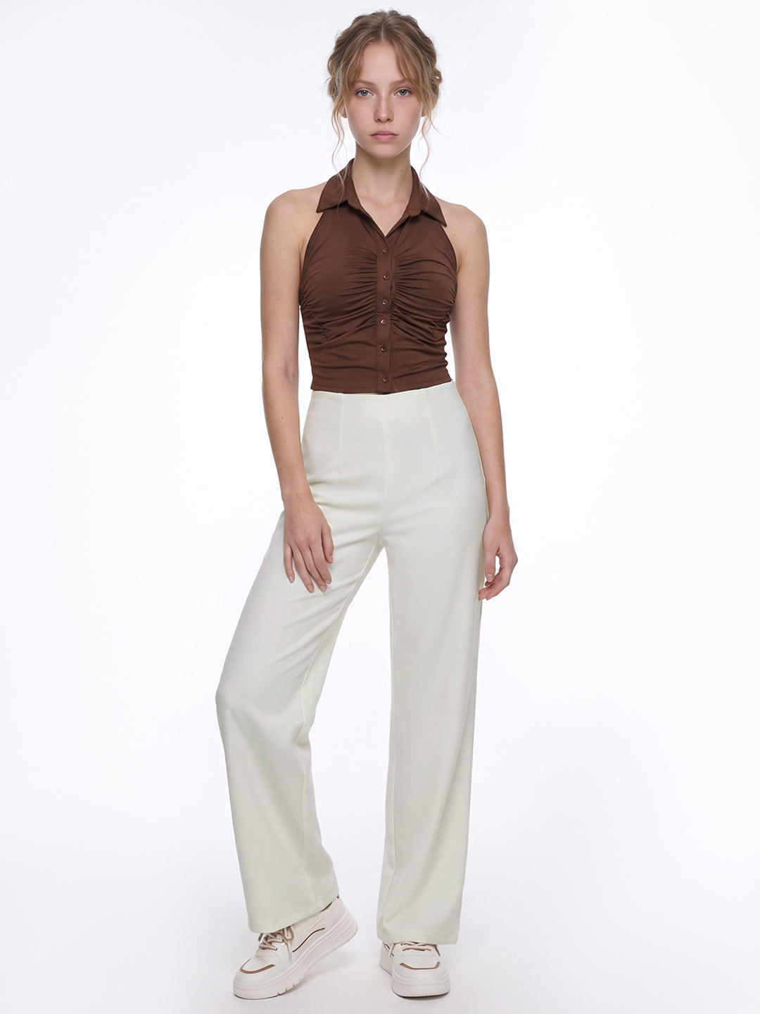Off White Wide Leg Treggings