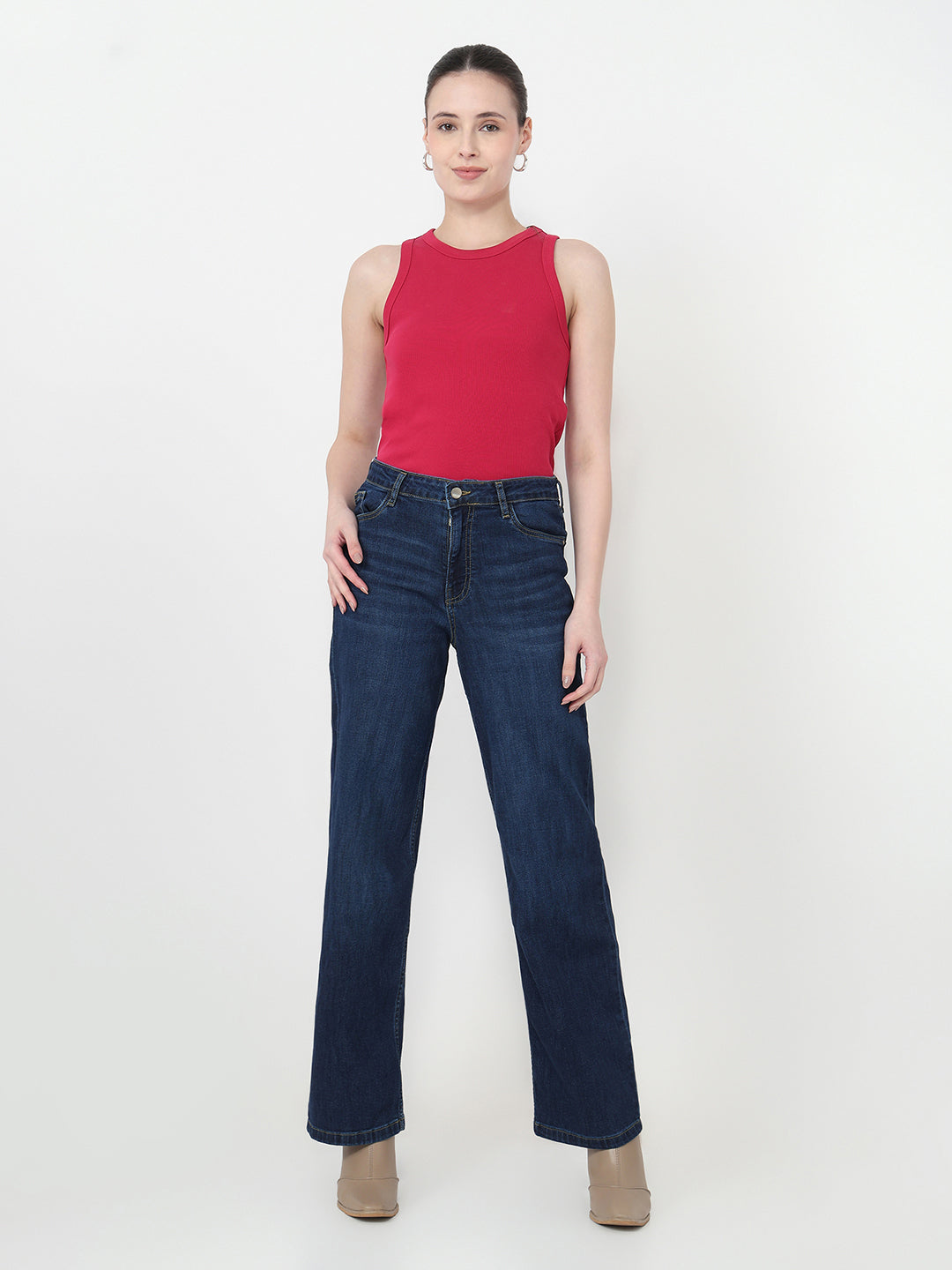 Dark Blue High-Rise Baggy Jeans