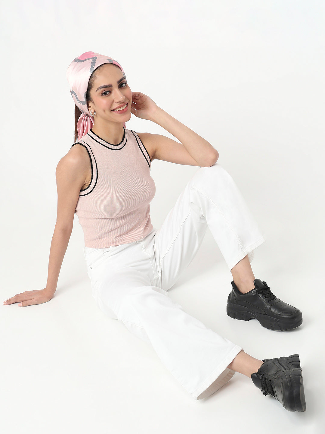 Women Beige Slim Flat Knit