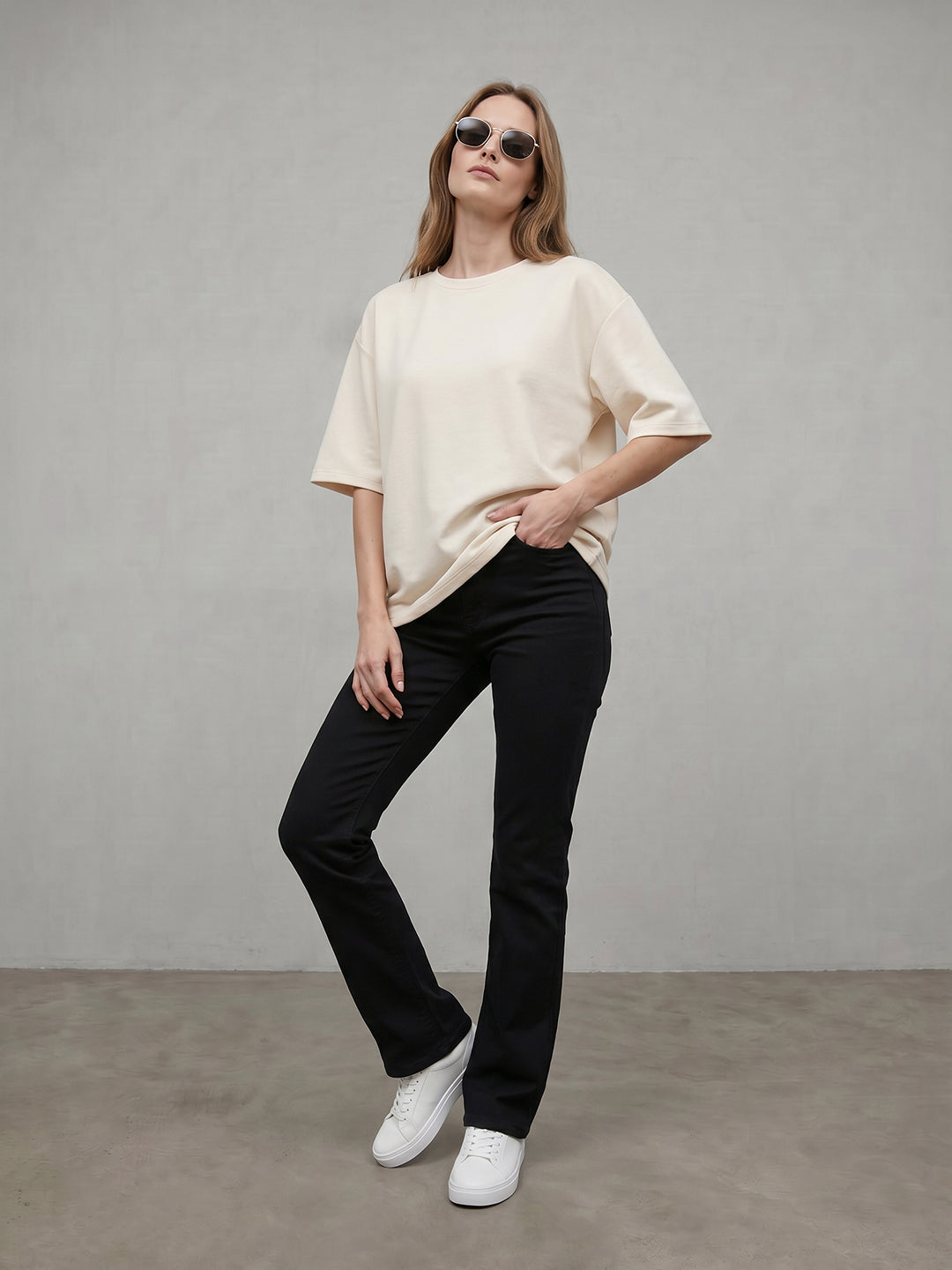 Women Ivory Oversized T-Shirt