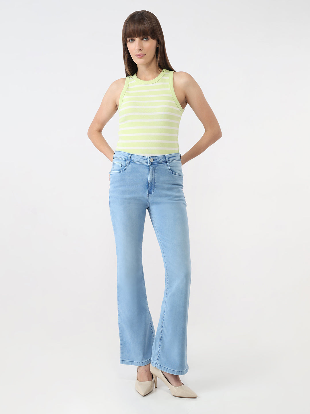 Women Bruno Blue High-Rise Flare Jeans