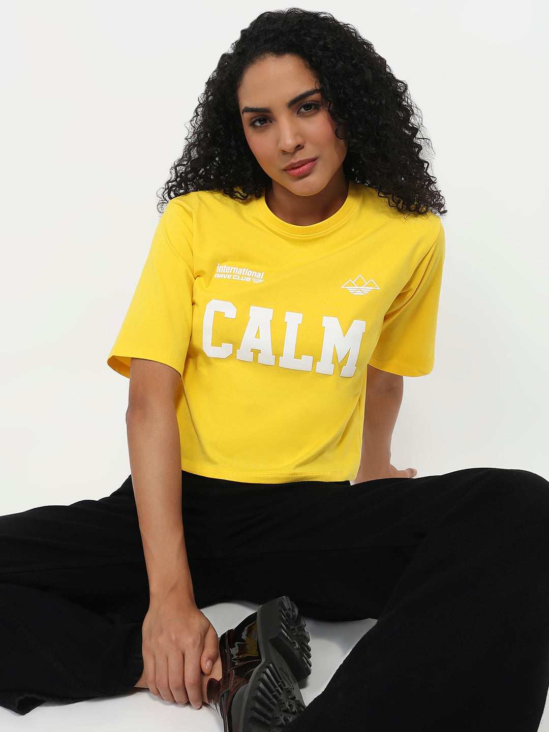 Women Golden Sunset Graphic Crop Tees
