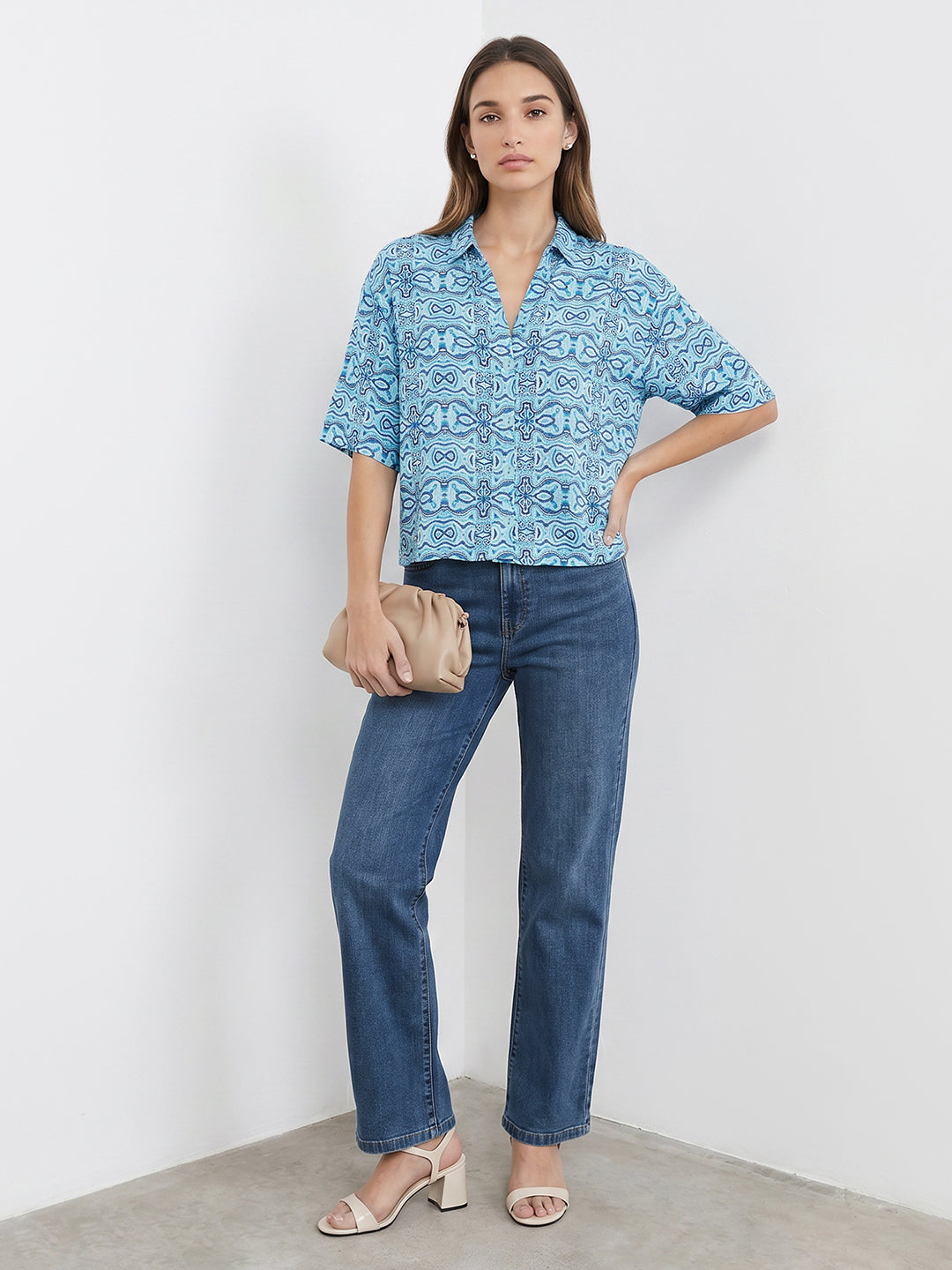 Women Kaleidoscope Crop Shirt