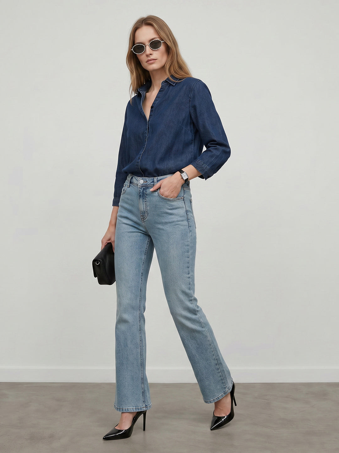 Women Dark Blue Shirt