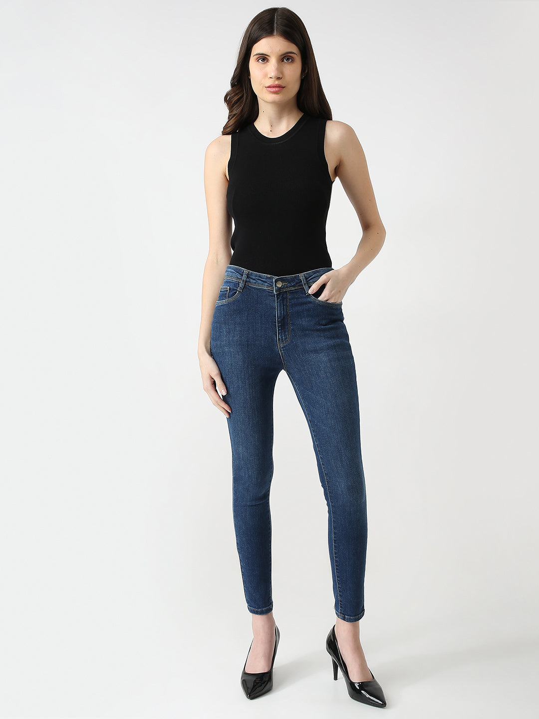 Women Blue Sky High Skinny Jeans