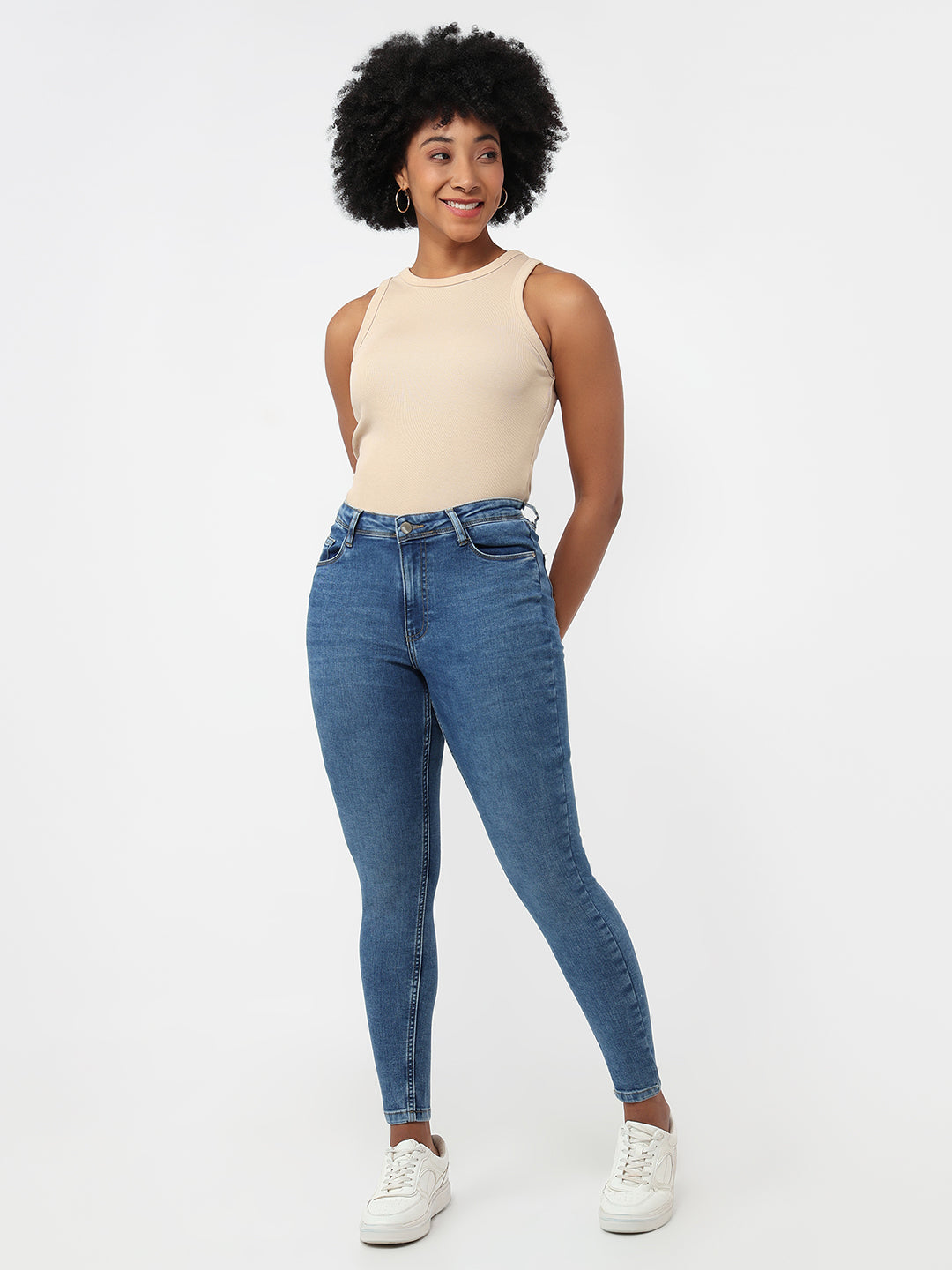 Women Blue High-Rise Skinny Jeans
