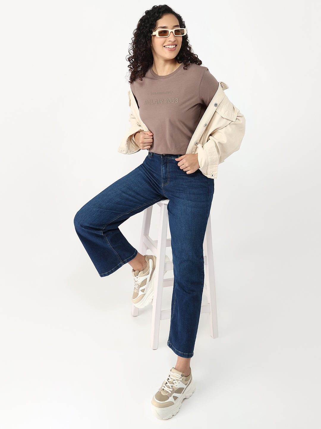 Women Oyster Slim Fit Graphic T-Shirt