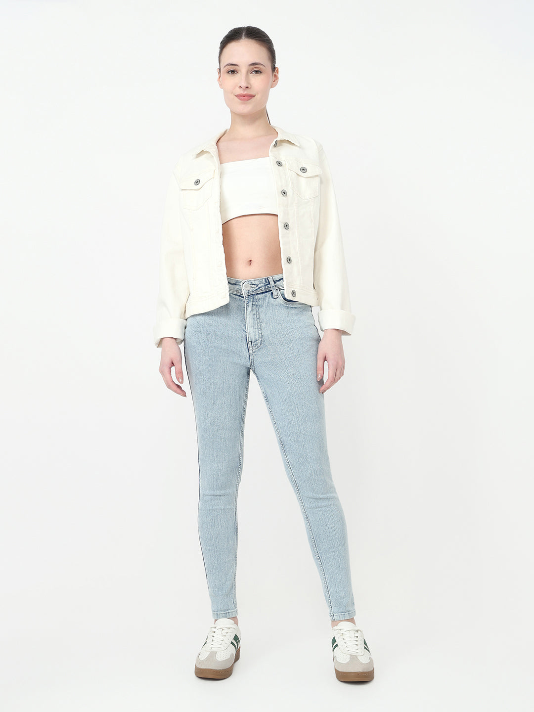 Women Light Blue High-Rise Skinny Jeans