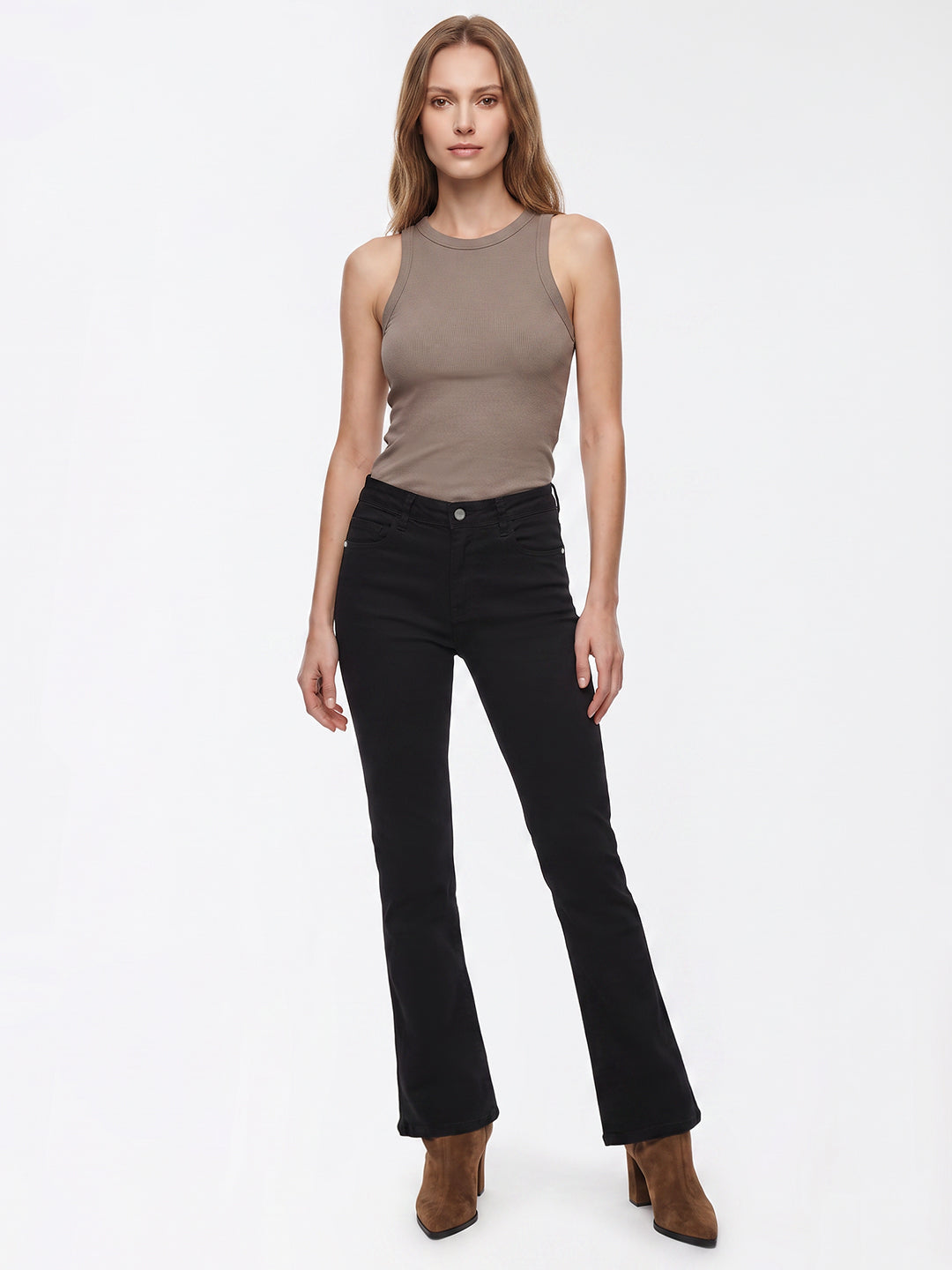 Women Black High-Rise Flare Jeans