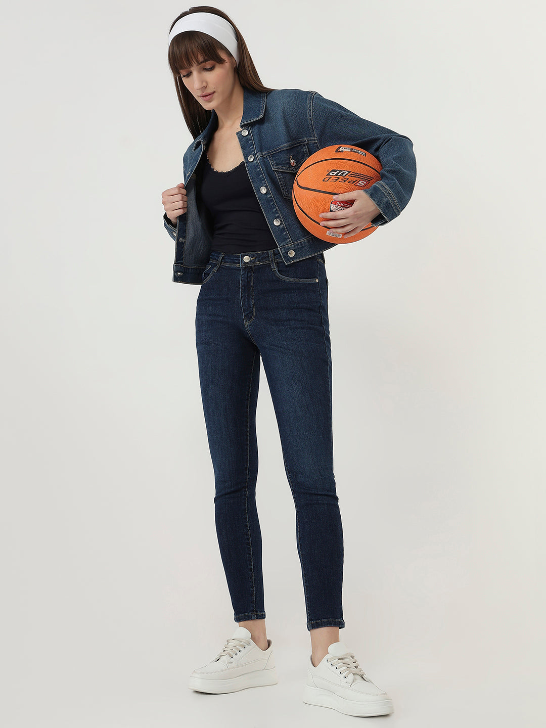 Women Blue High-Rise Skinny Jeans