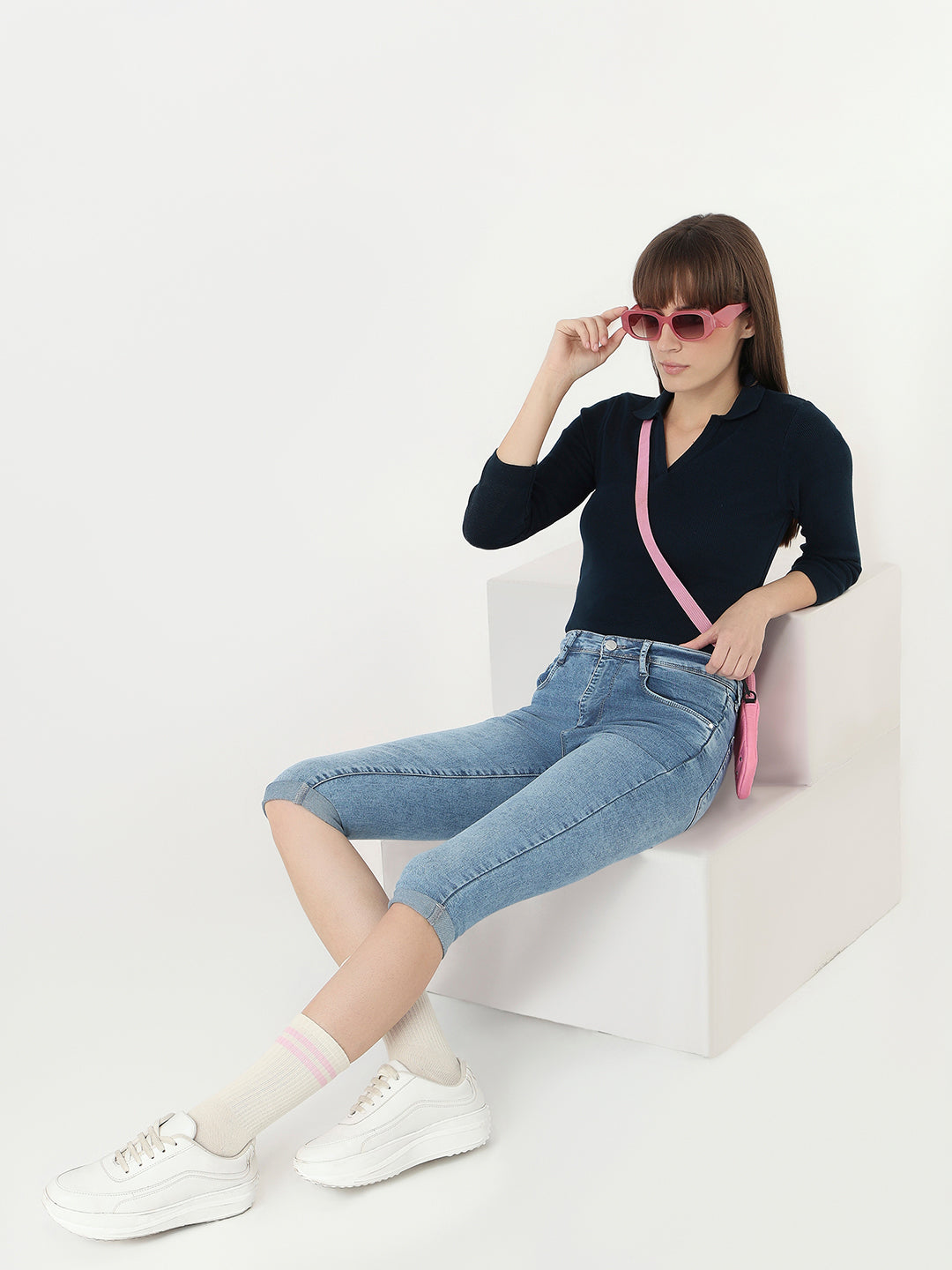 Women Airforce Slim Fit Flat Knit