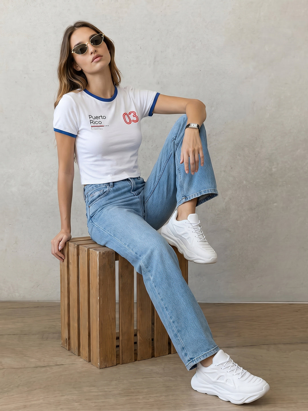 Women White Genz Tees