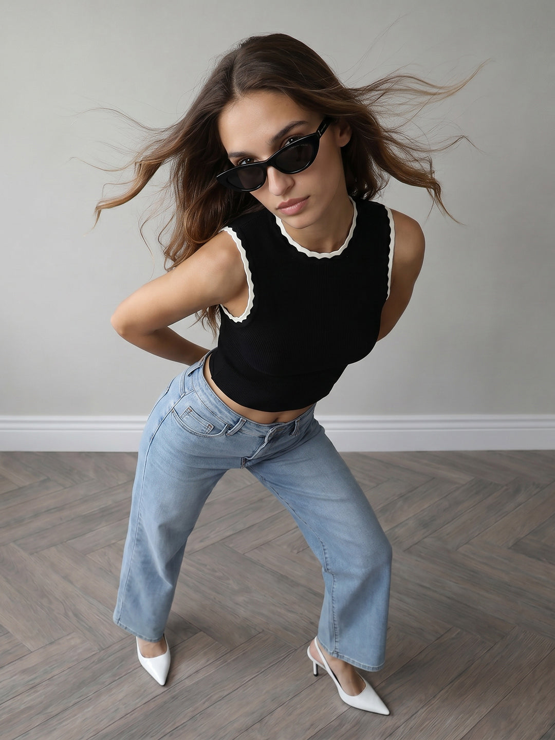 Women Black Tank Top
