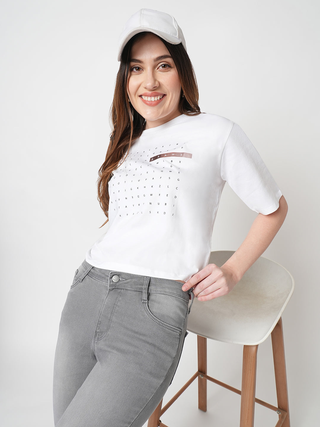 Women White Graphic Tees