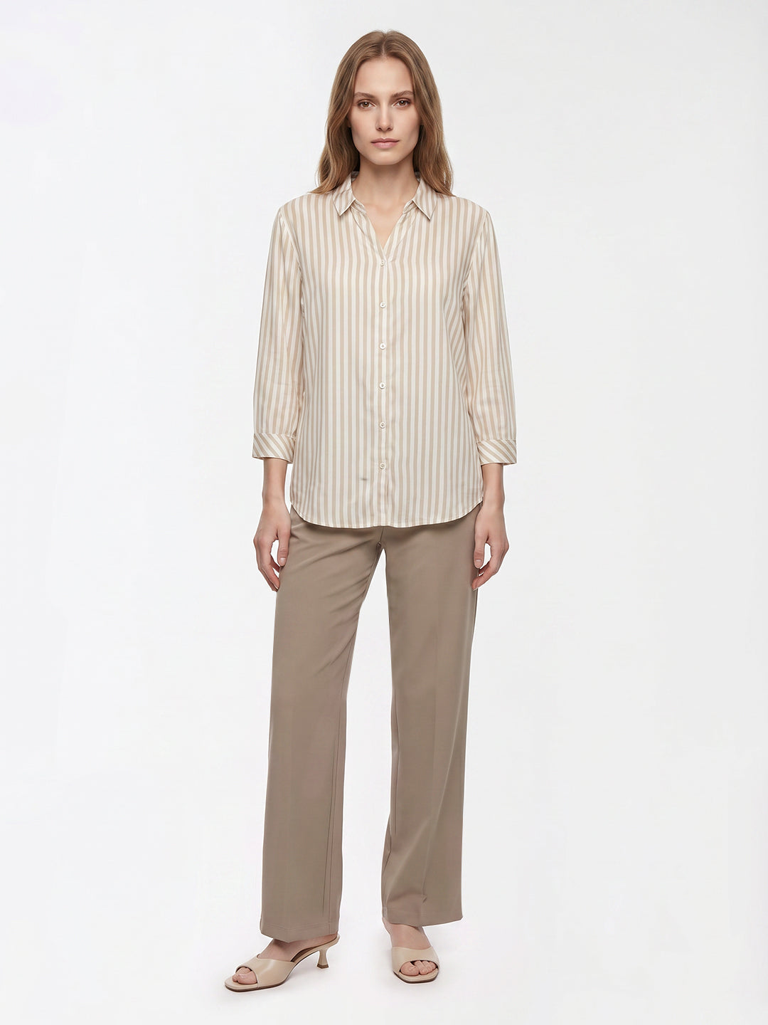 Women Beige/White Shirt
