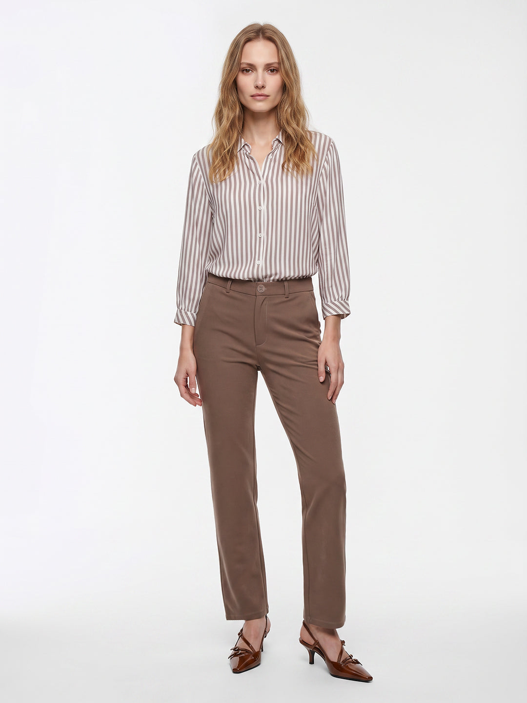 Women Fawn High-Rise Straight Fit Korean Pants