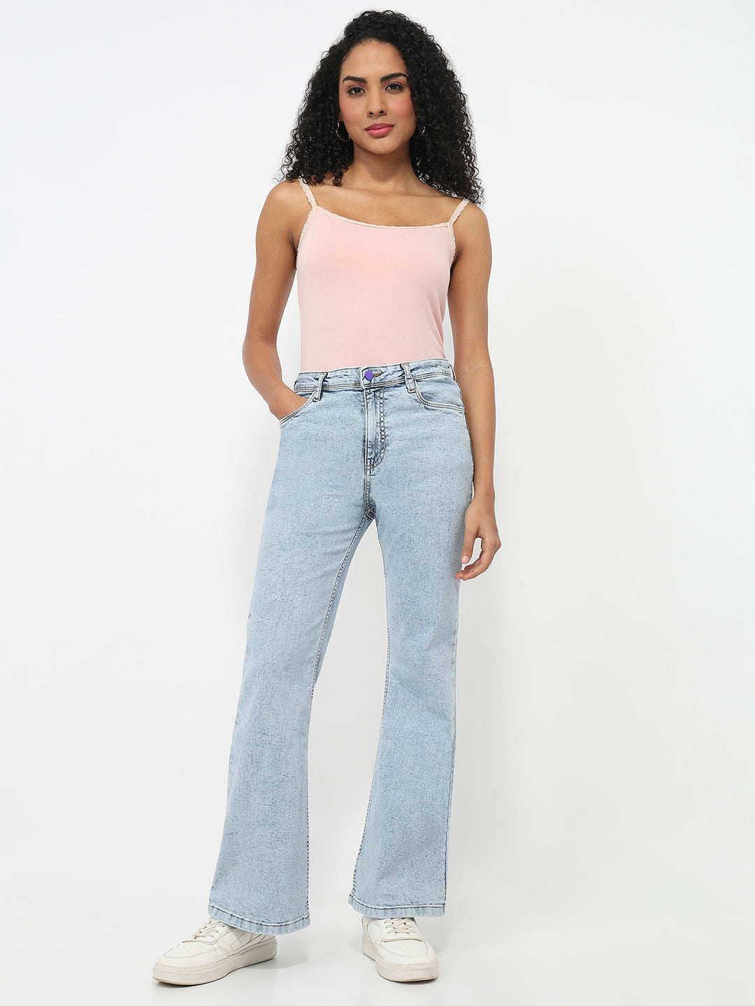 Women Blue High-Rise Flare Jeans