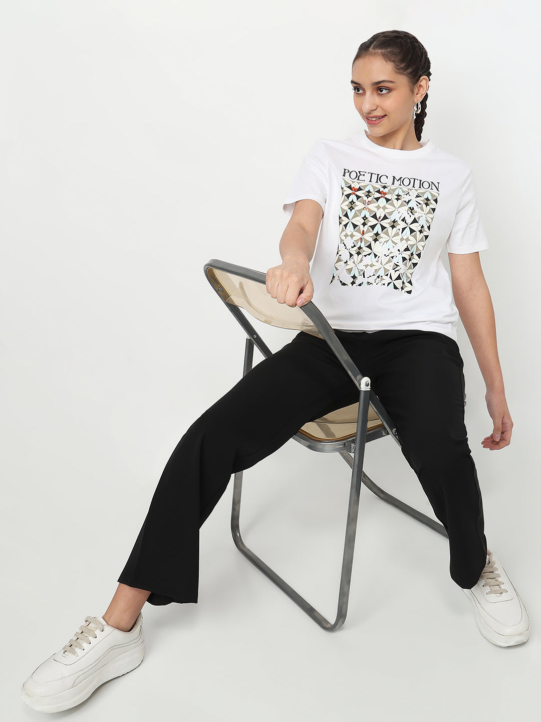 Women White Graphic T-Shirt