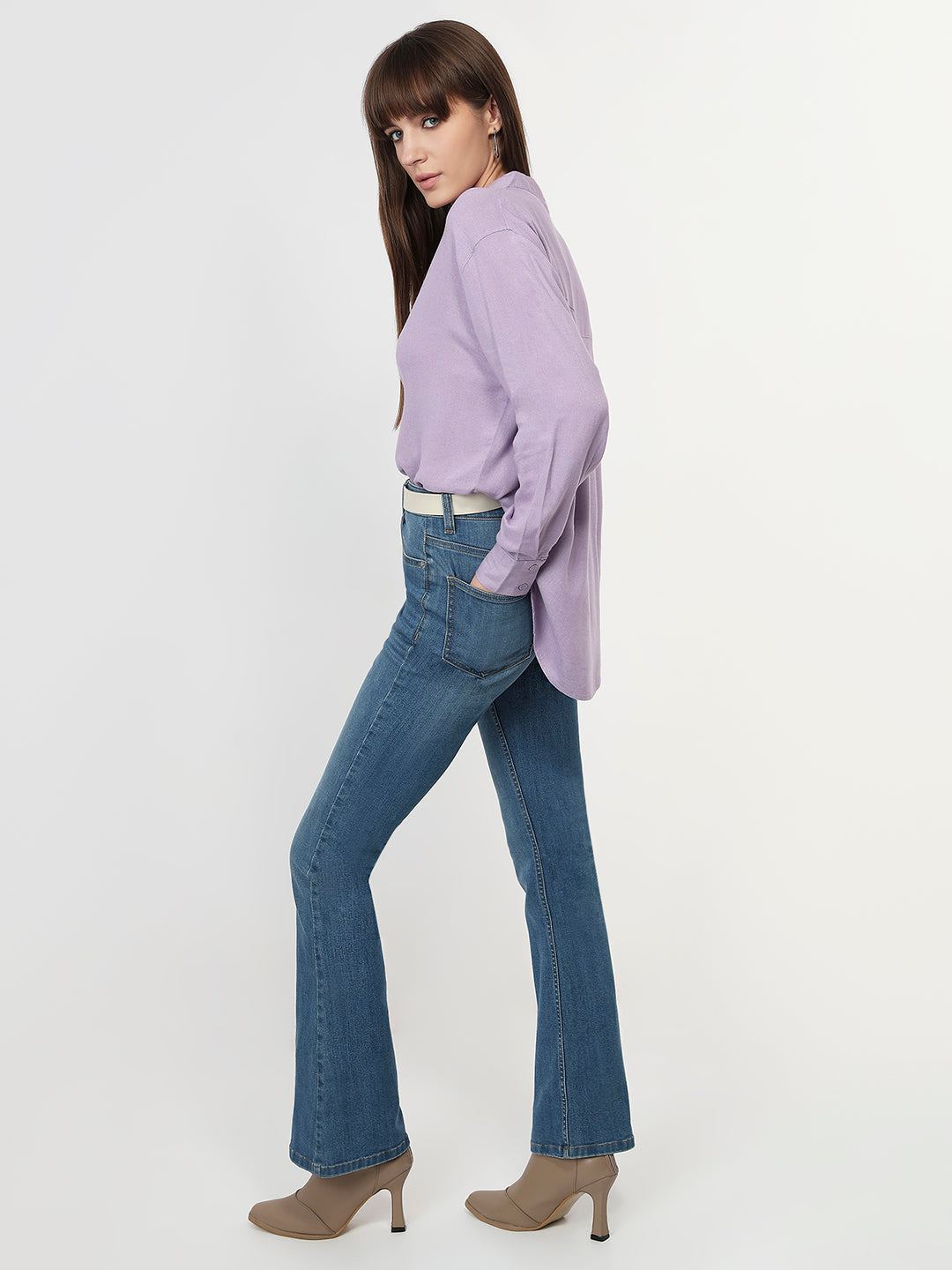 Women Lilac Oversized Shirt