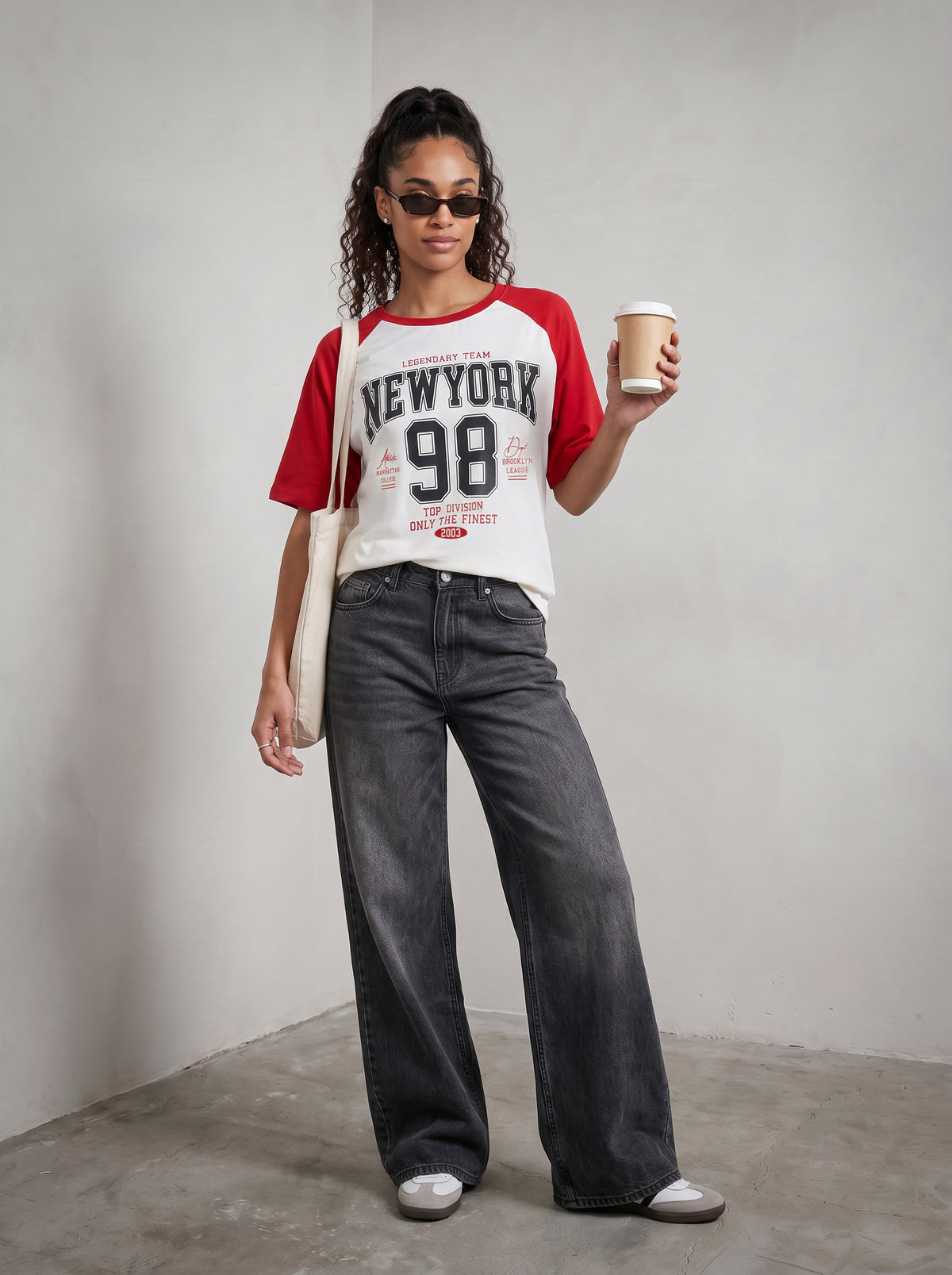 Off White/Red Oversized T-Shirt