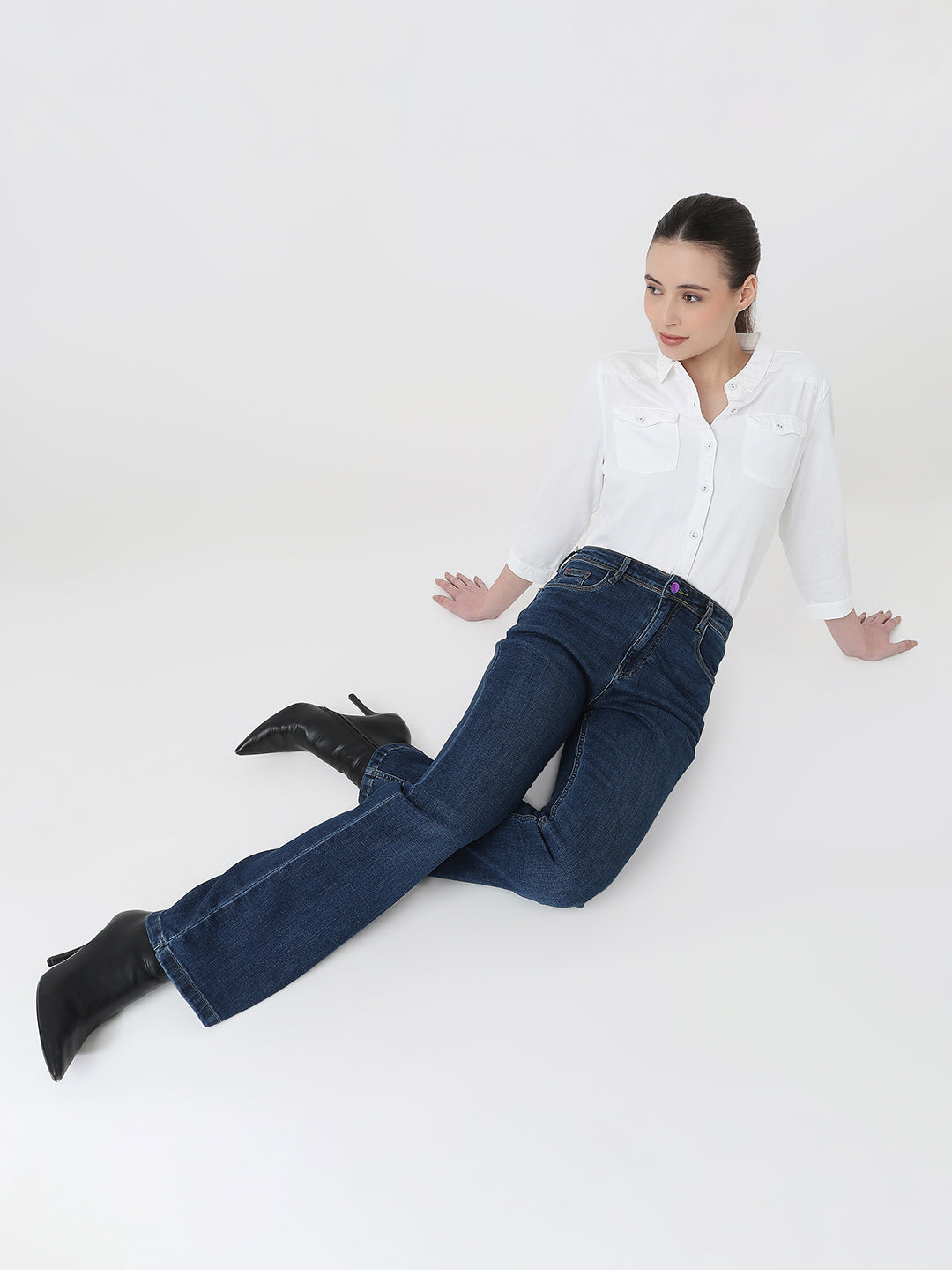 Women White Slim Fit Shirt