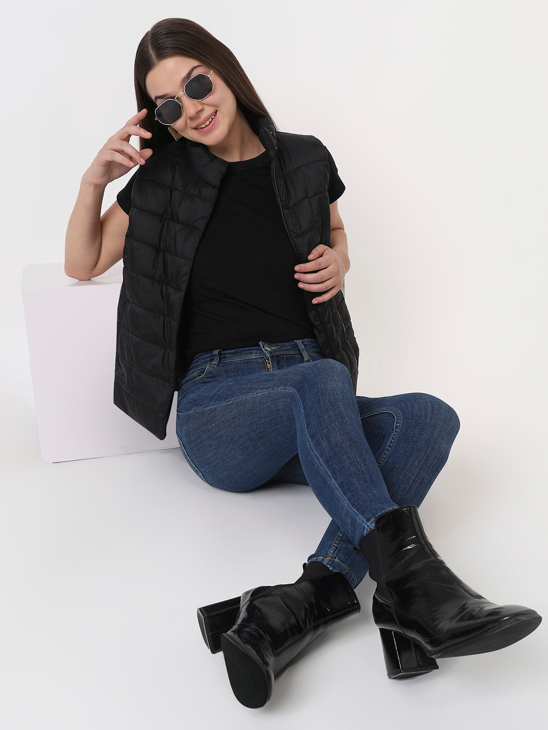 Women Jet Black Winter Jacket