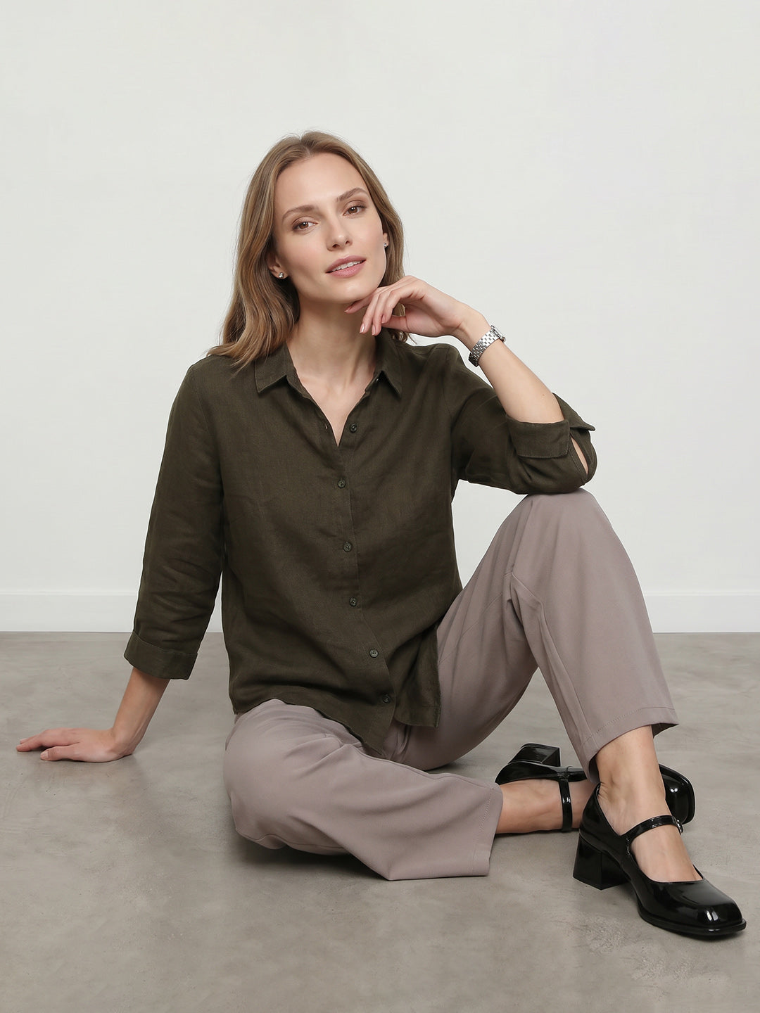 Women Olive Shirt