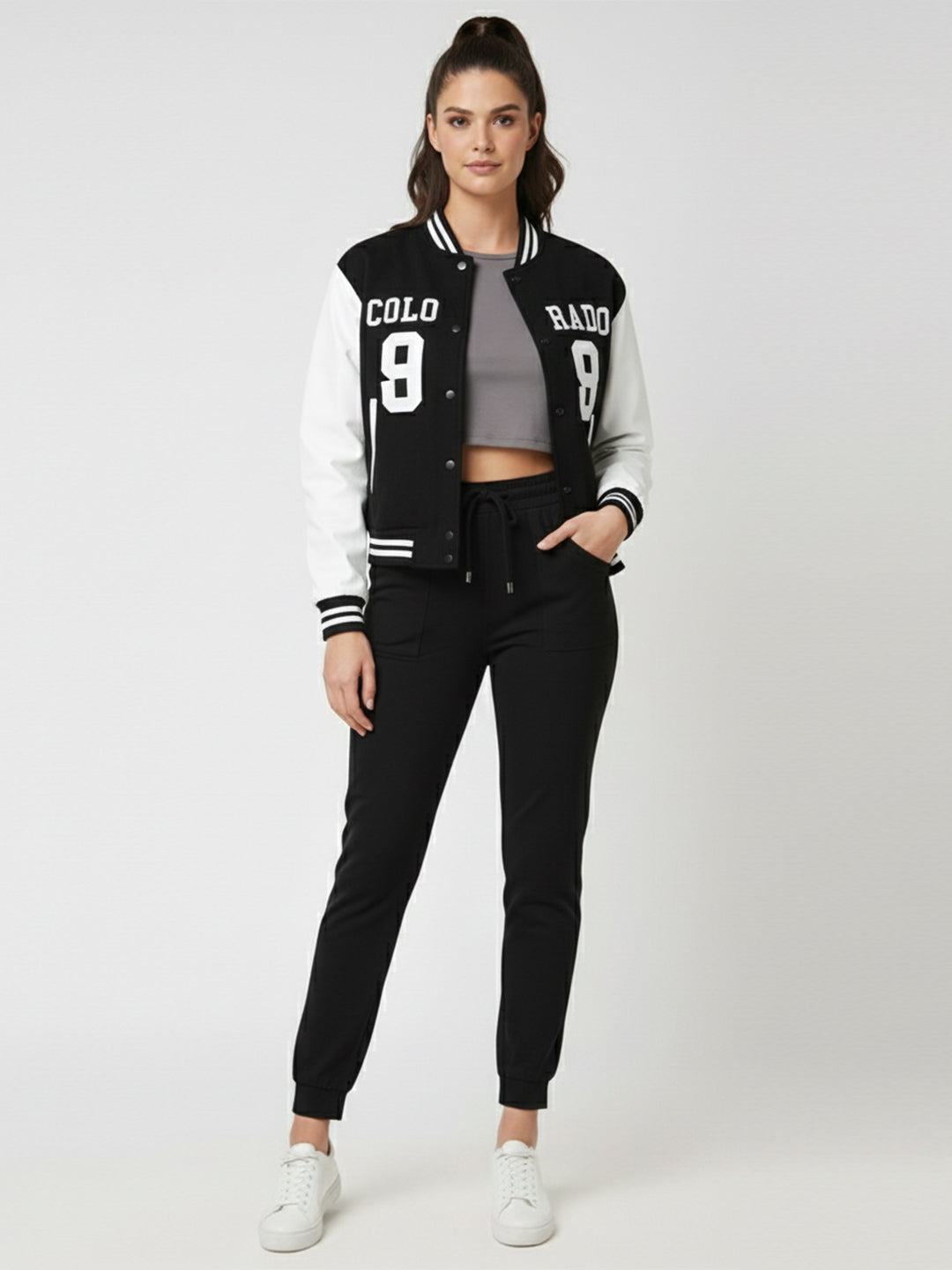 Women Black Mid-Rise Skinny Joggers