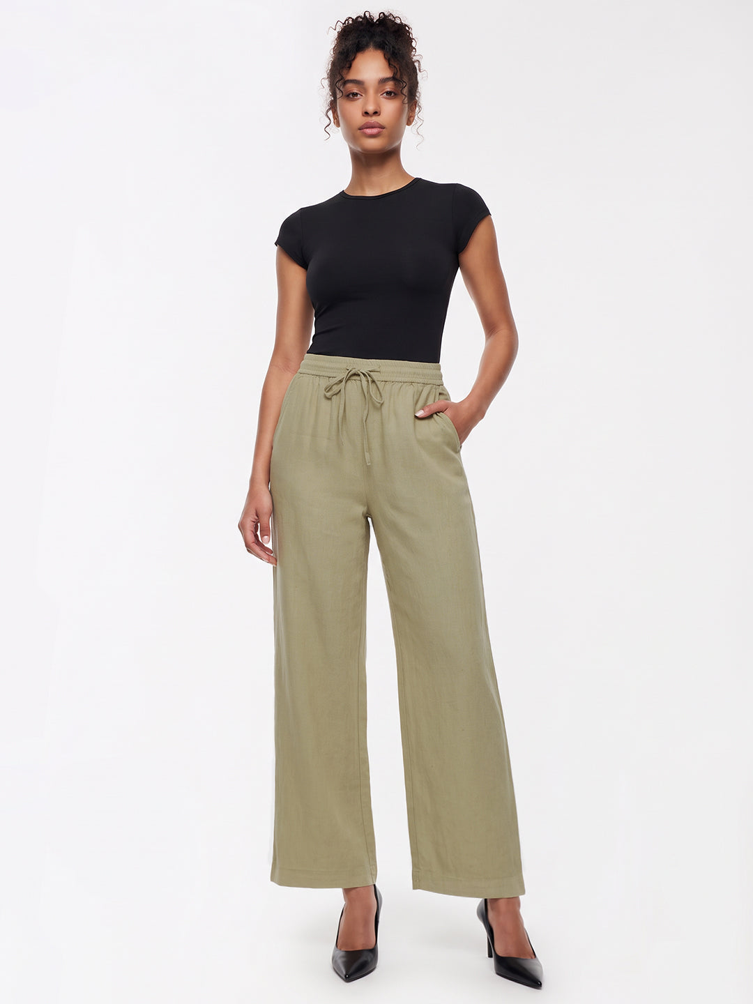 Light Olive Culottes