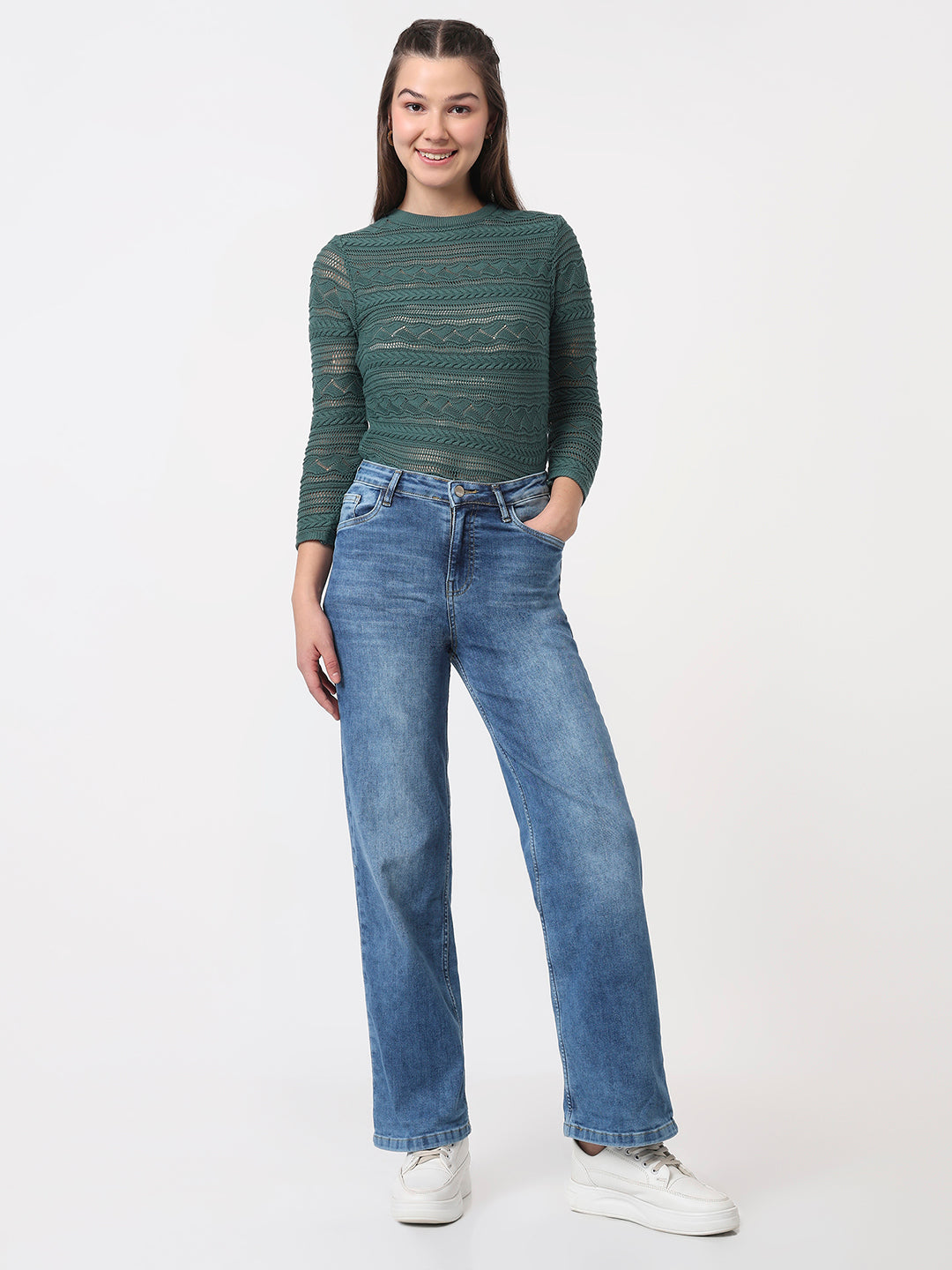Blue High-Rise Baggy Jeans