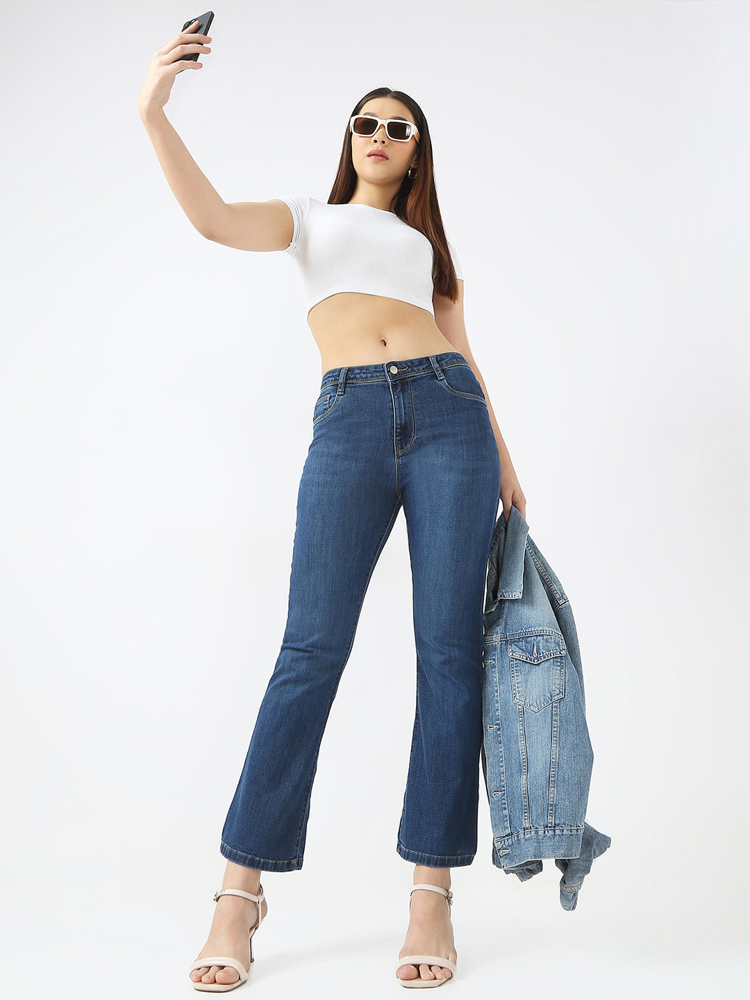 Women High Rise Flared Jeans