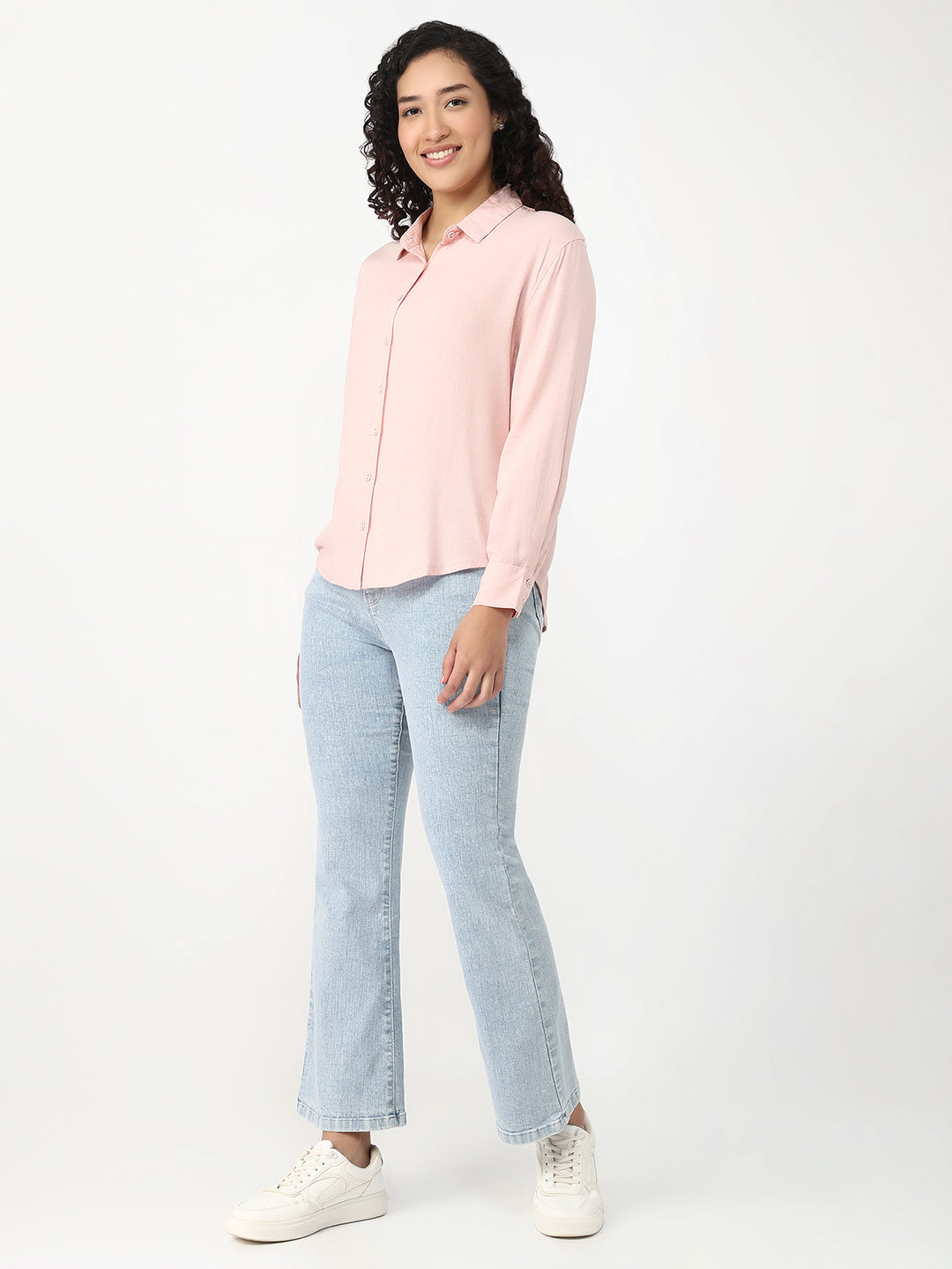 Light Blue High-Rise Mini Flare Jeans