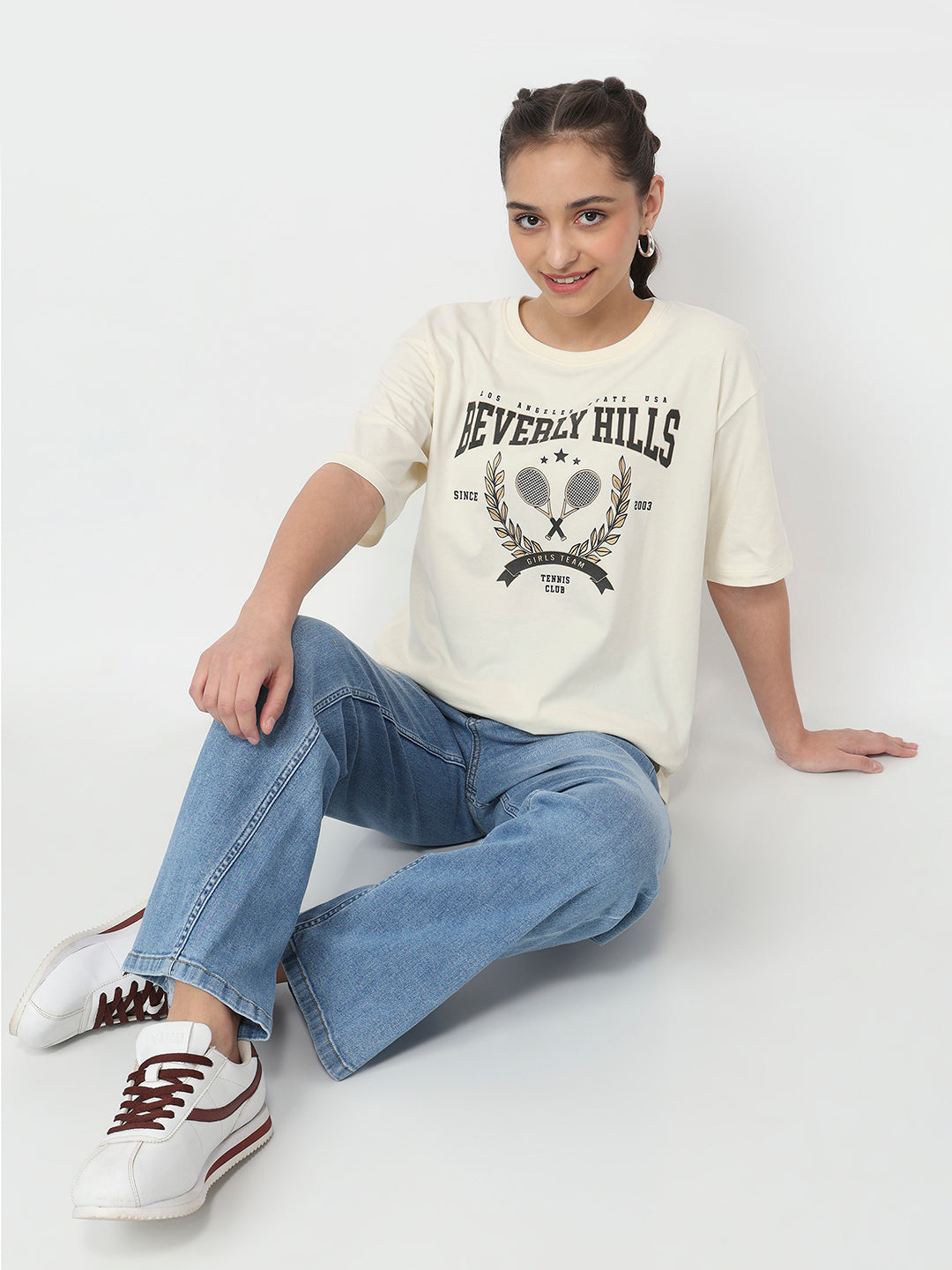 Women Ivory Oversized T-Shirt