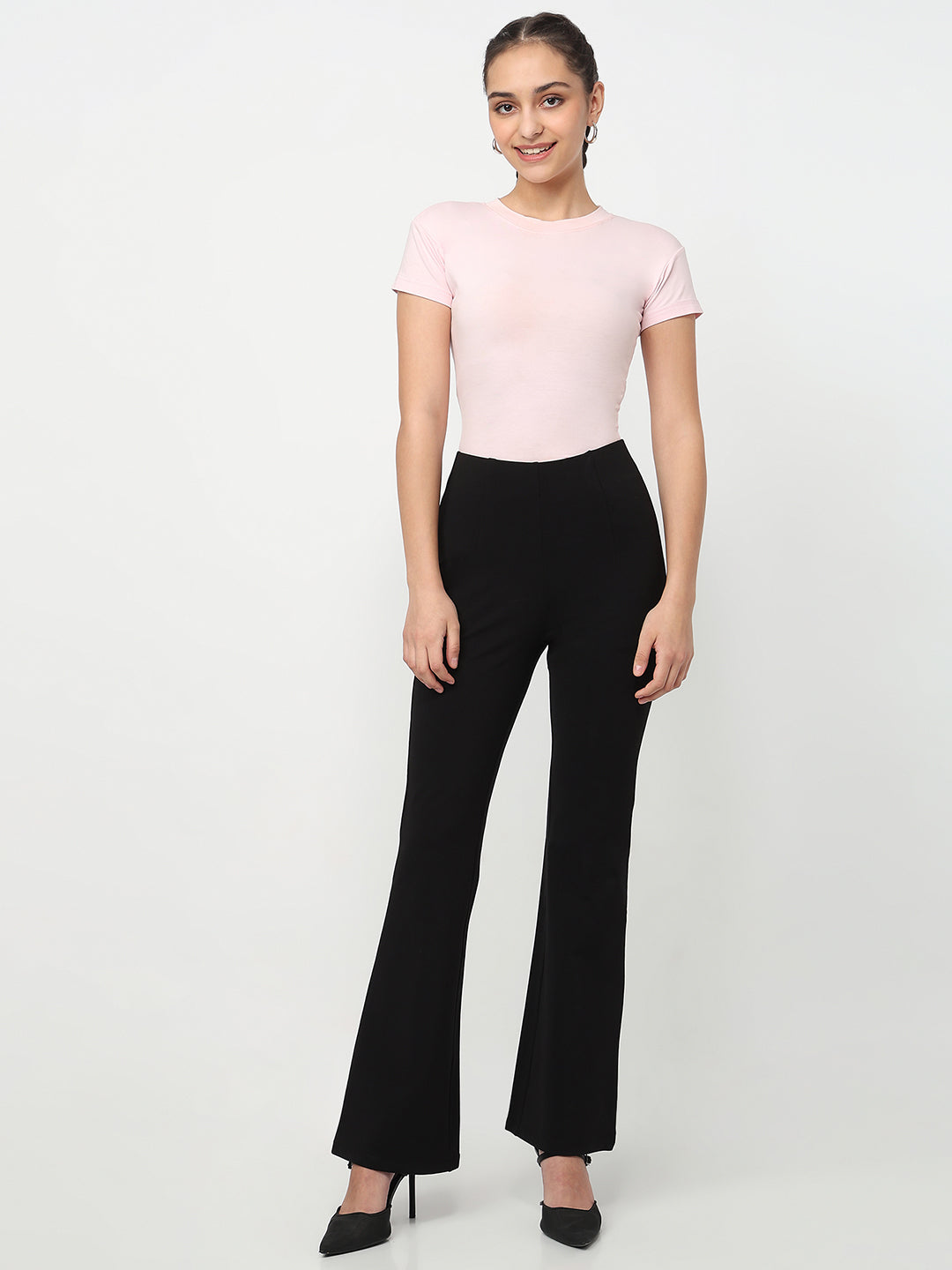 Women Black Flare Treggings