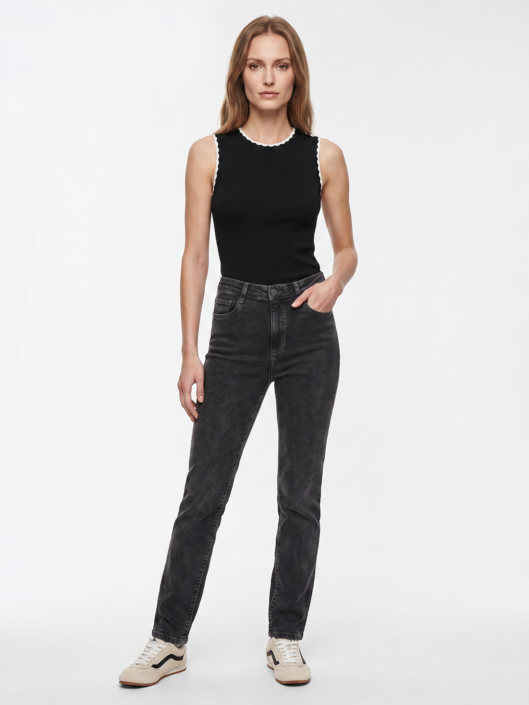 Women Grey High-Rise Flare Jeans