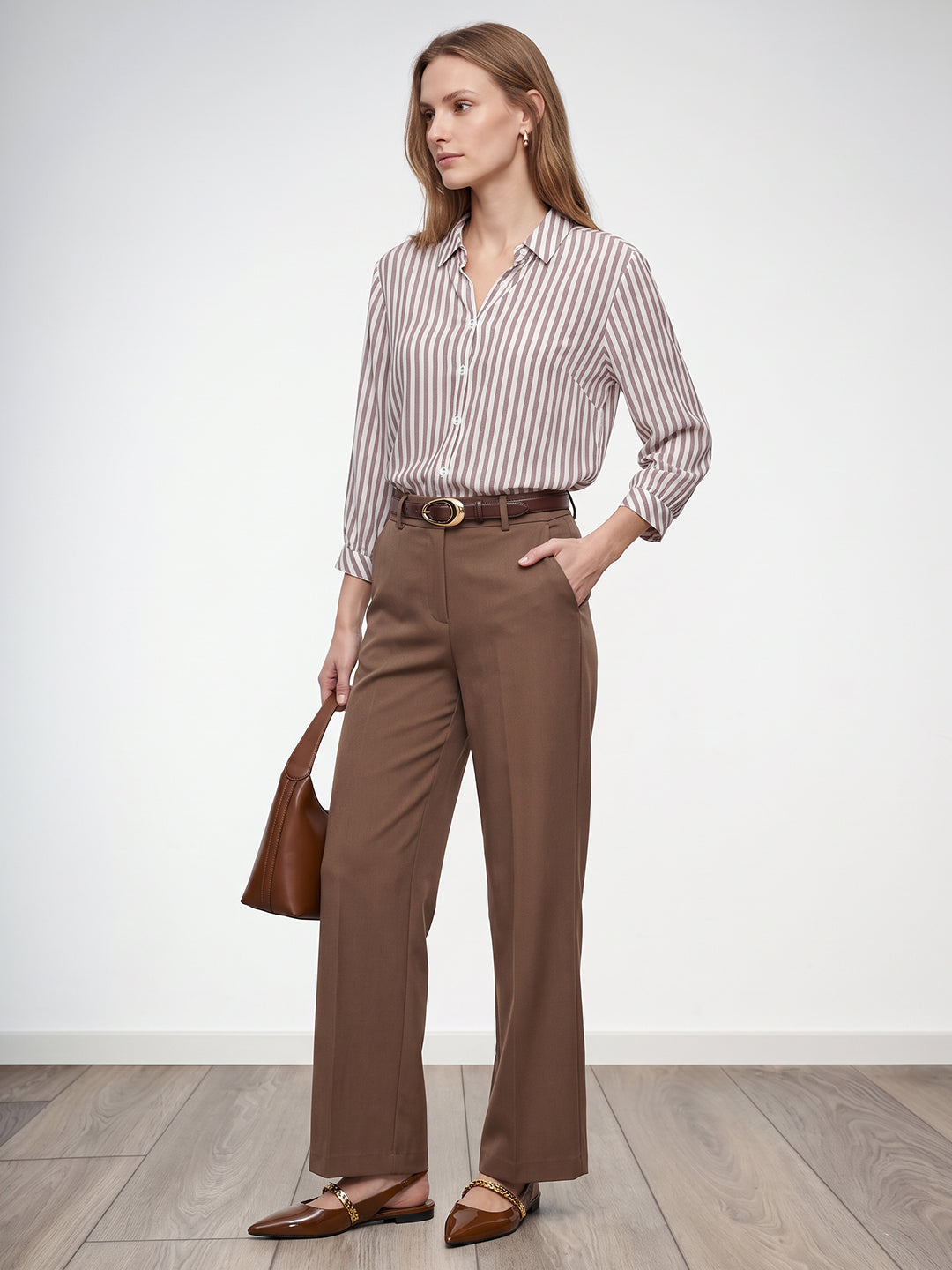 Women Mauve/White Shirt