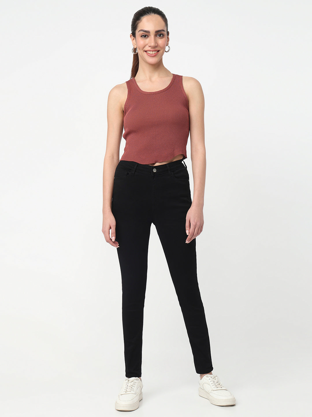 Women Black Sky High Skinny Jeans