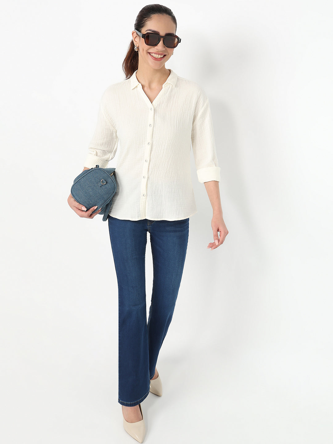 Women Ivory Slim Shirt
