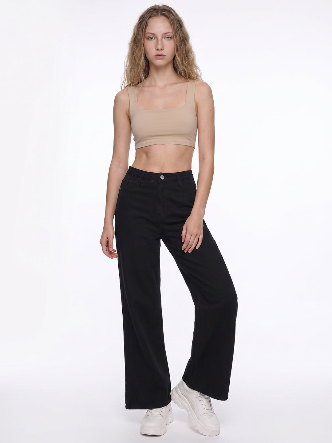 Black High-Rise Super Wide Leg Jeans