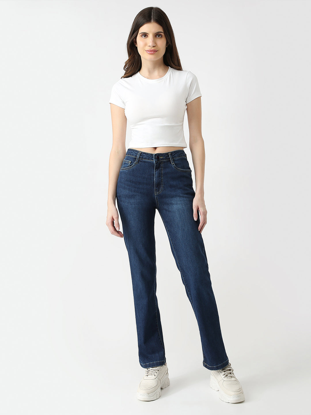 Women High Rise Straight Fit Jeans