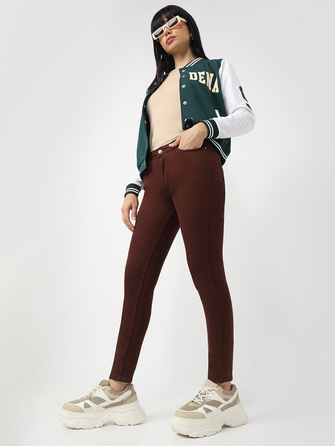 Women Sepia High-Rise Skinny Jeans