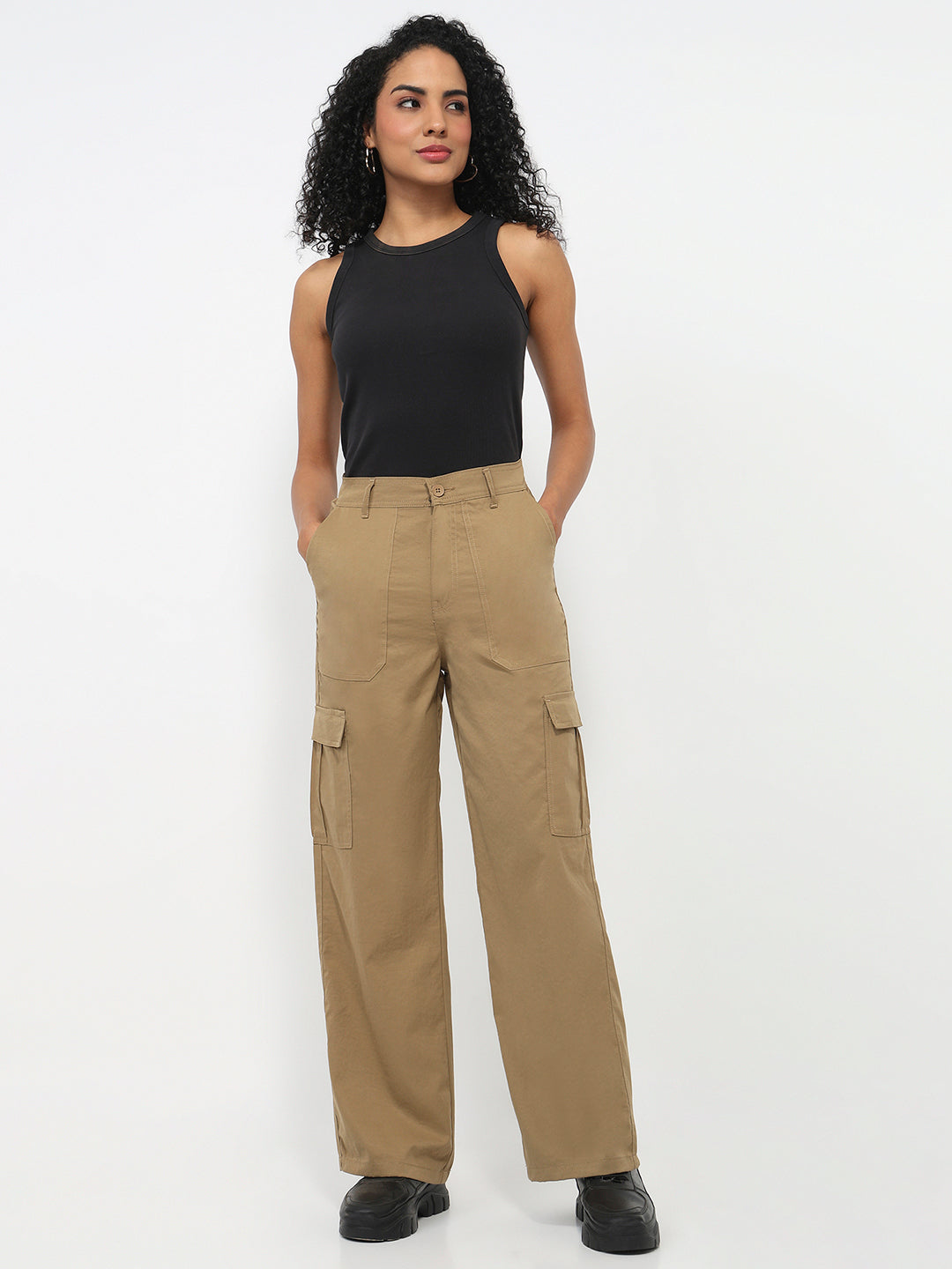 Women Sand Mid-Rise Cargo