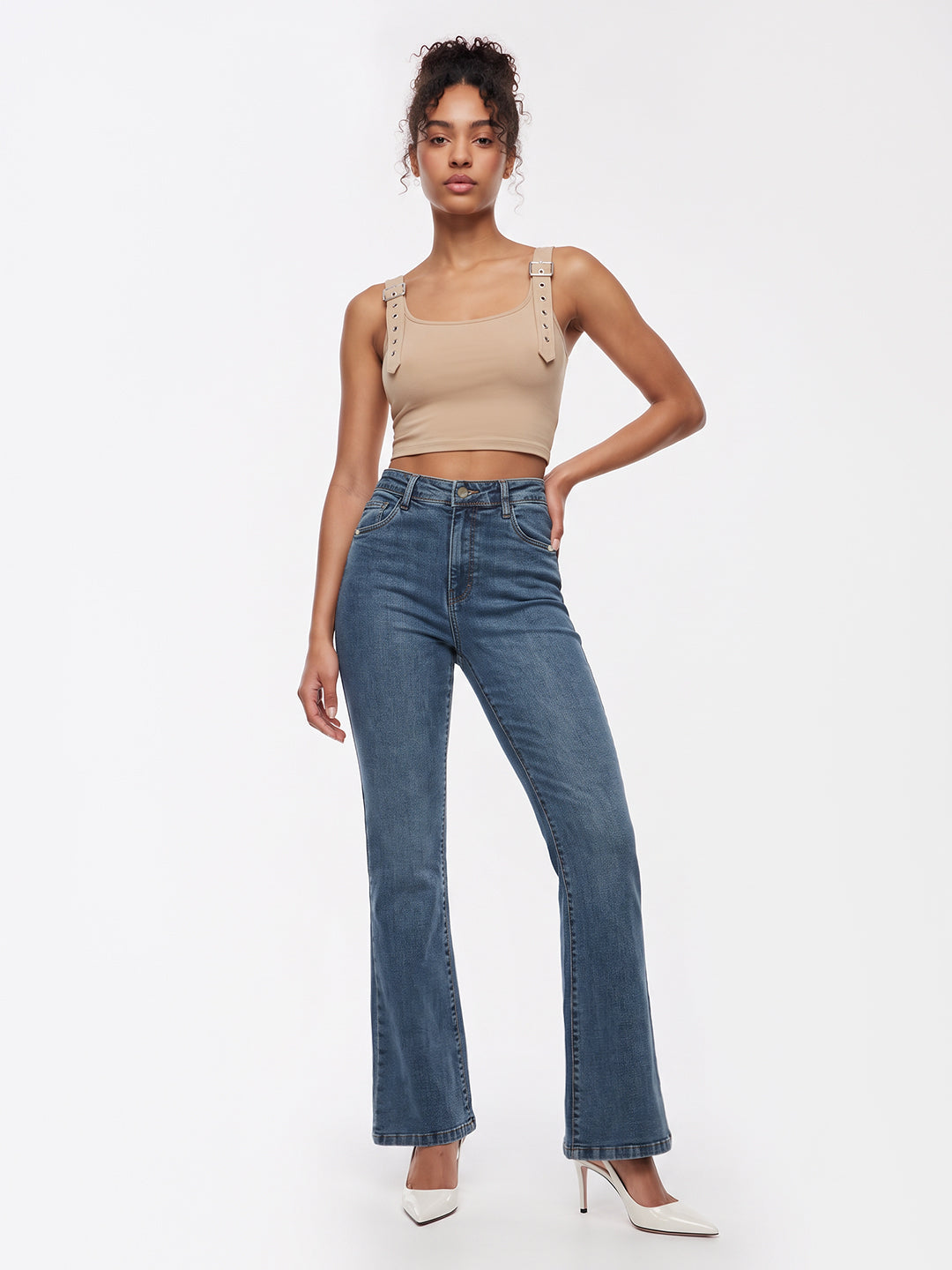 Light Blue High-Rise Flare Jeans