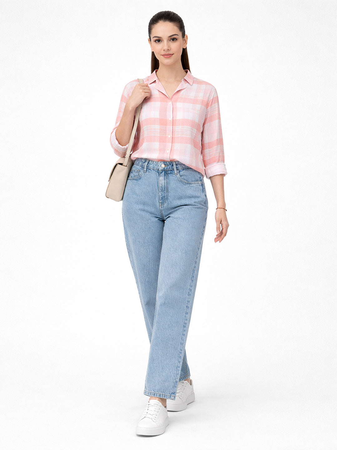 Women Blue High-Rise Barrel Jeans